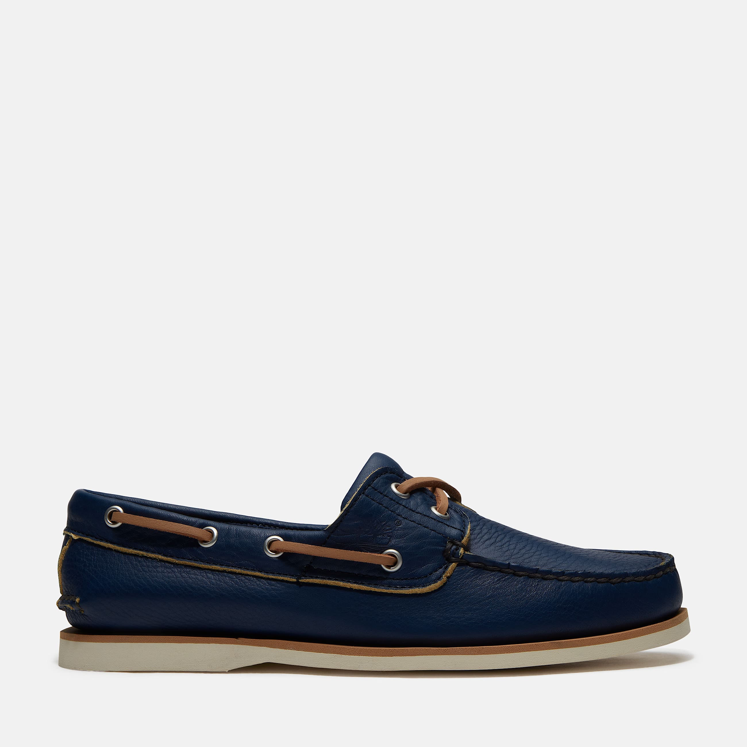 Mens Lake House Classic 2Eye Boat Shoe TBL Dark Blue FullGrain HERO