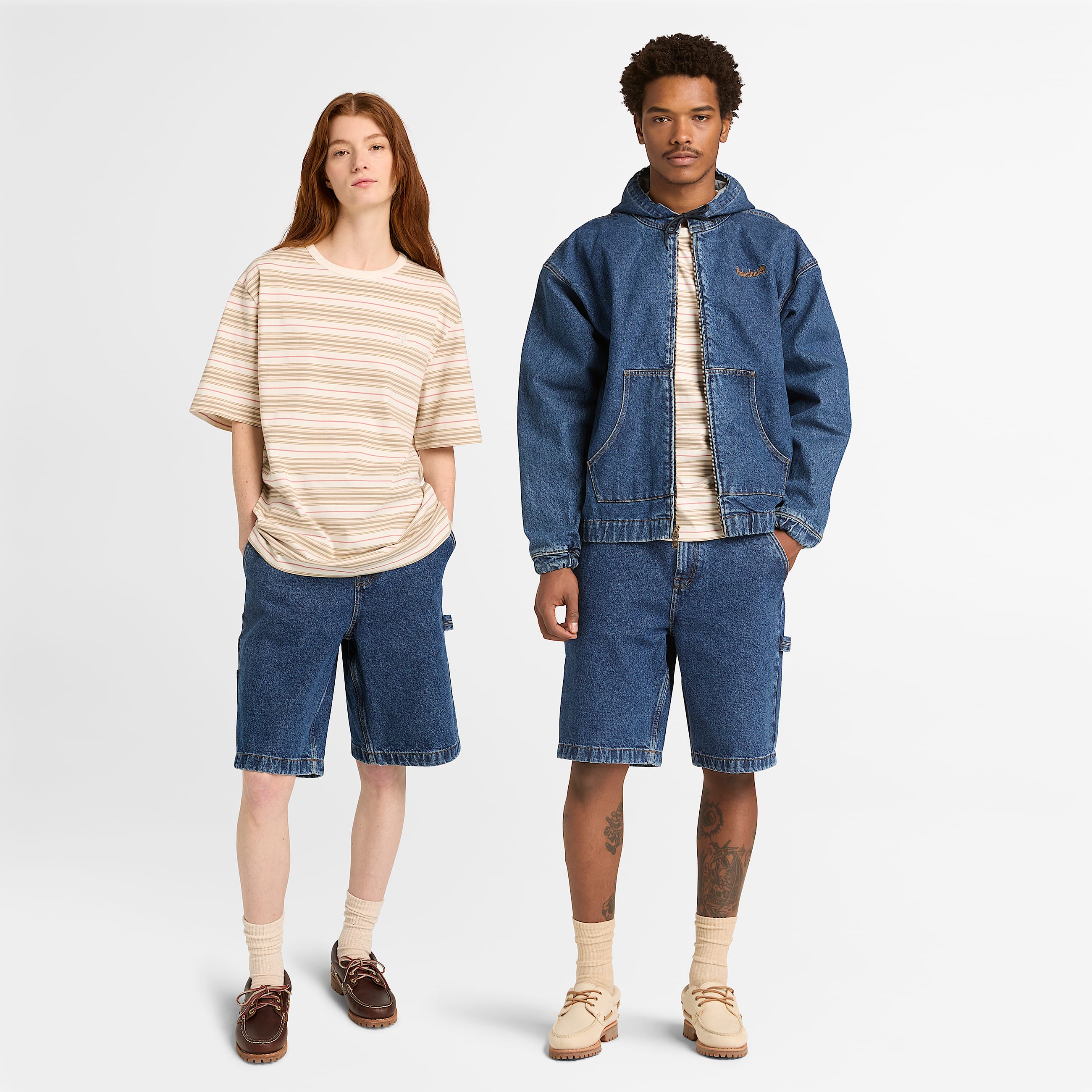 Playera a rayas TBL Blanco vintageRosa ALT1