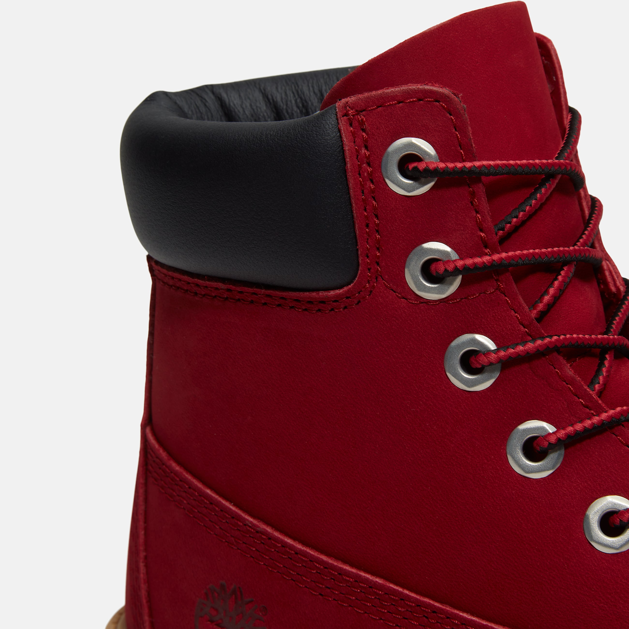 Youth Timberland Premium 6Inch Waterproof Boot TBL Red NubuckBlack ALT7