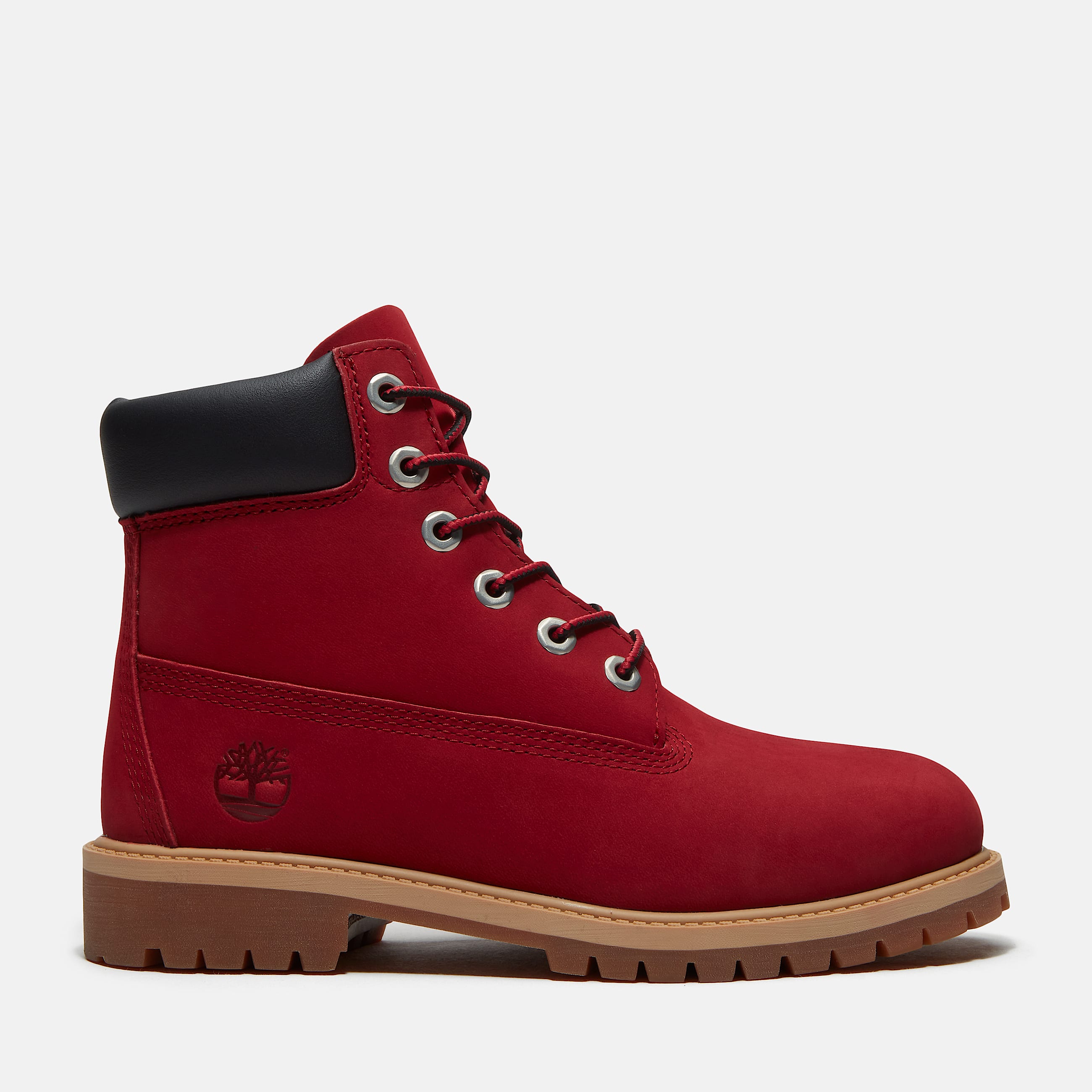 Youth Timberland Premium 6Inch Waterproof Boot TBL Red NubuckBlack HERO