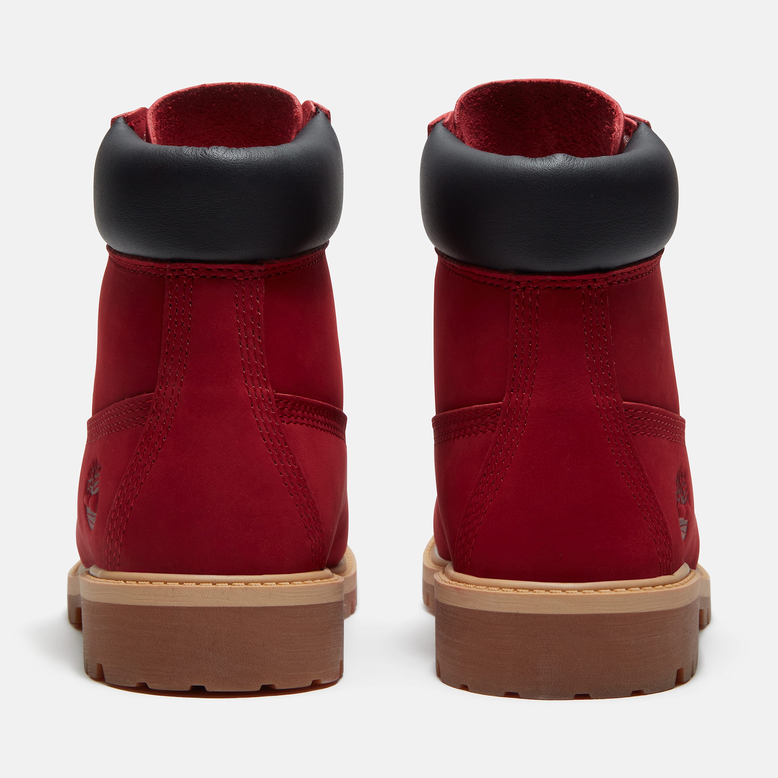 Youth Timberland Premium 6Inch Waterproof Boot TBL Red NubuckBlack ALT5