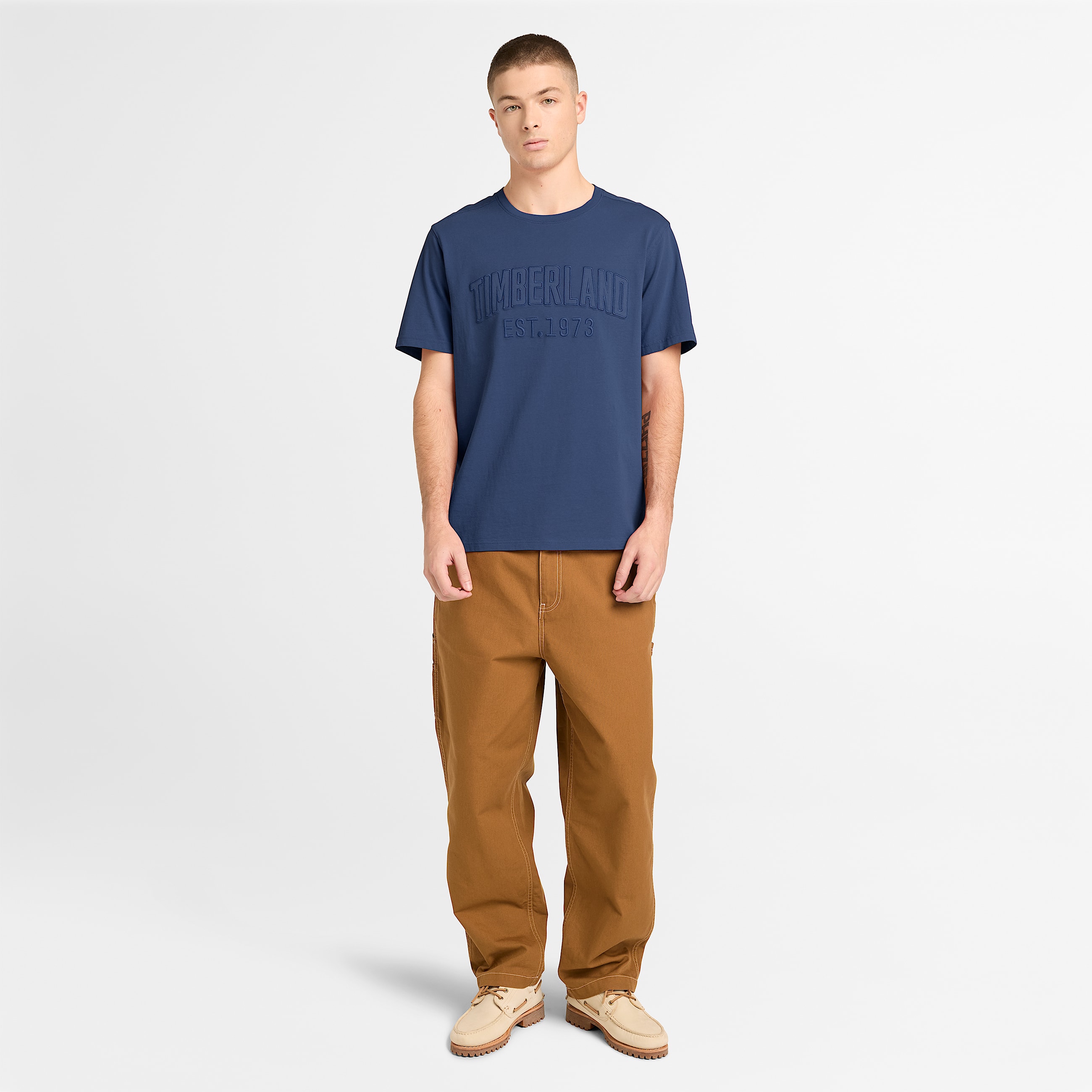 Mens Washed Embroidered Logo TShirt TBL Oceana ALT2