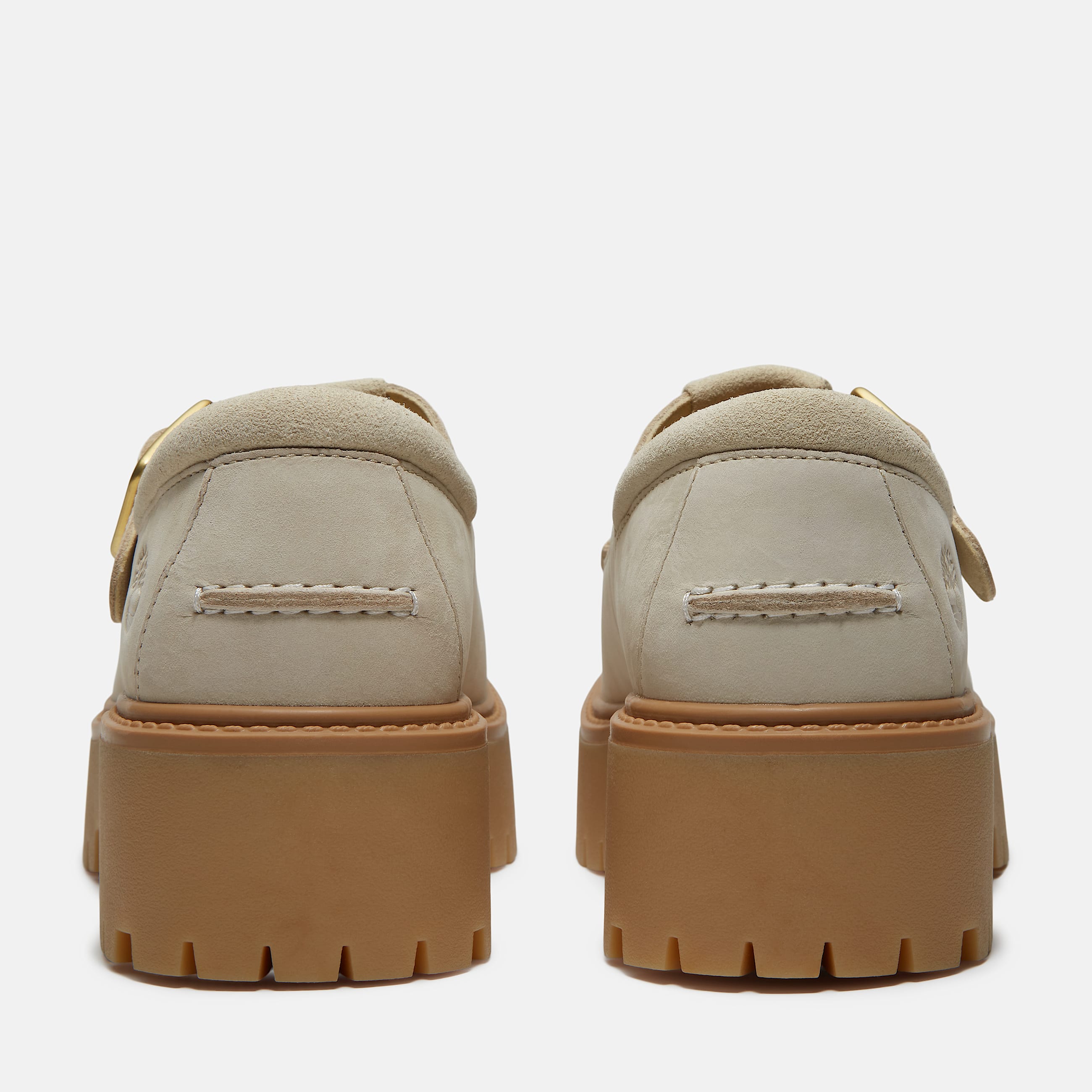 Womens Stone Street Platform Buckle Shoe TBL Light Beige Suede ALT5