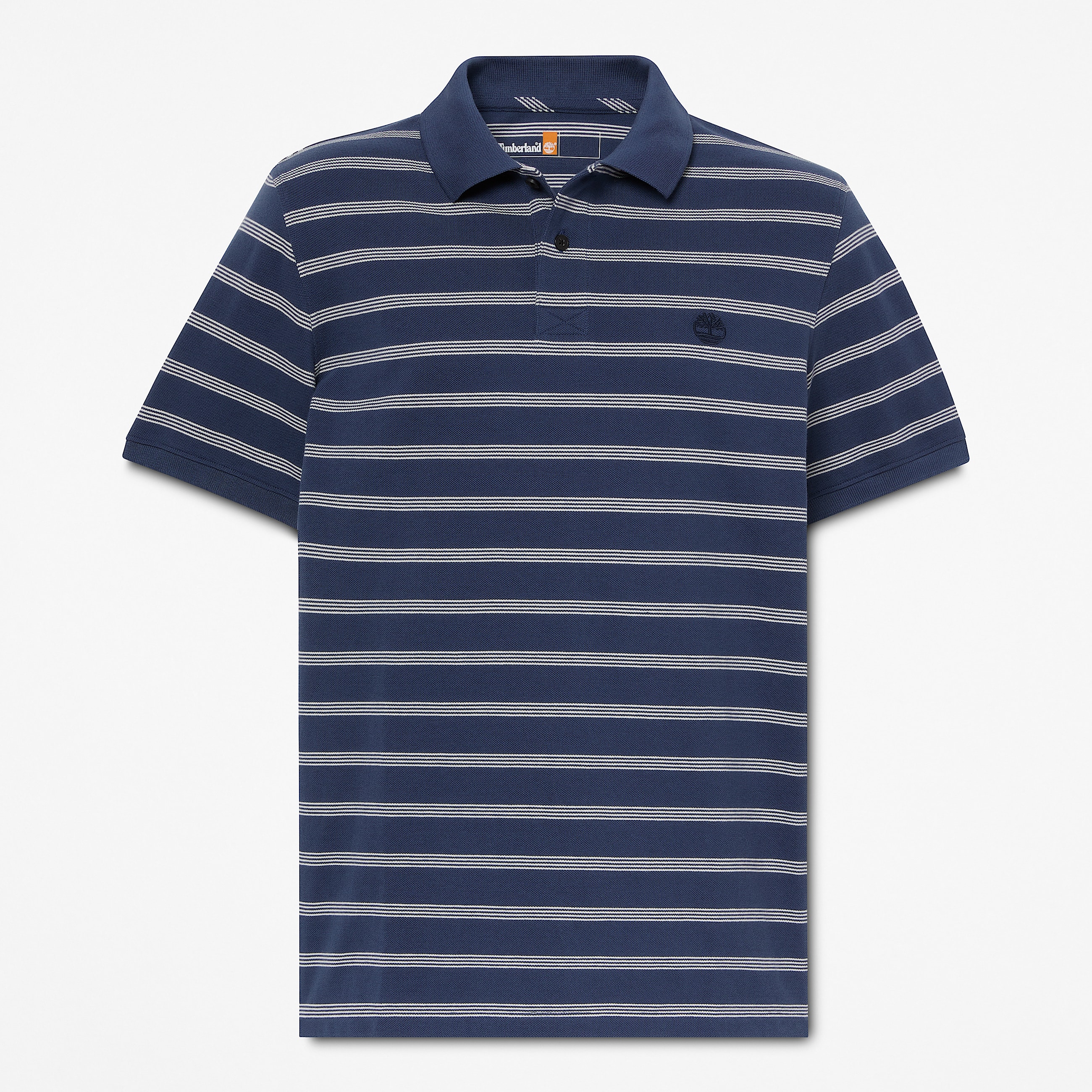 Mens Millers River Striped ShortSleeve Polo TBL Dark Blue HERO