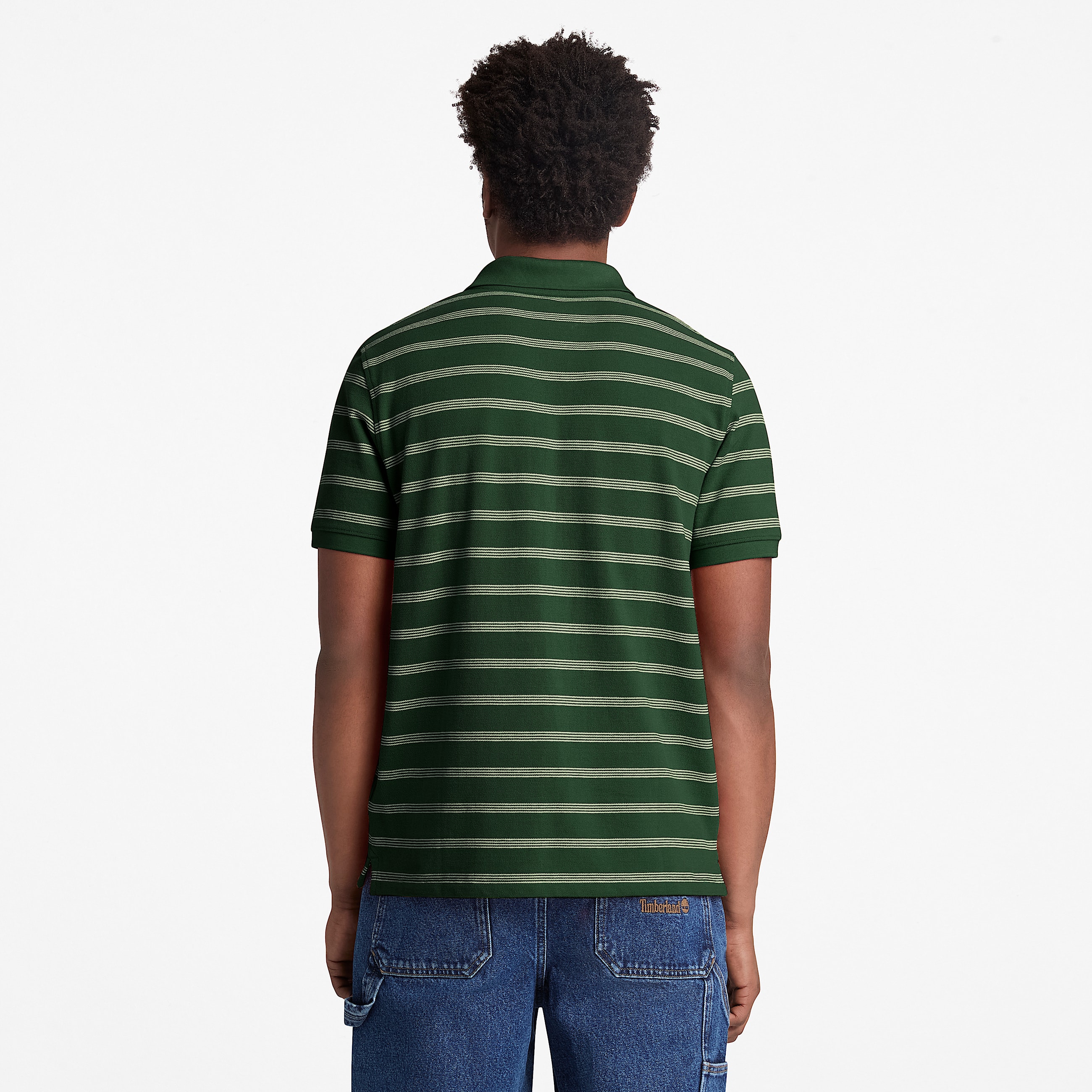 Mens Millers River Striped ShortSleeve Polo TBL Pine Needle ALT8