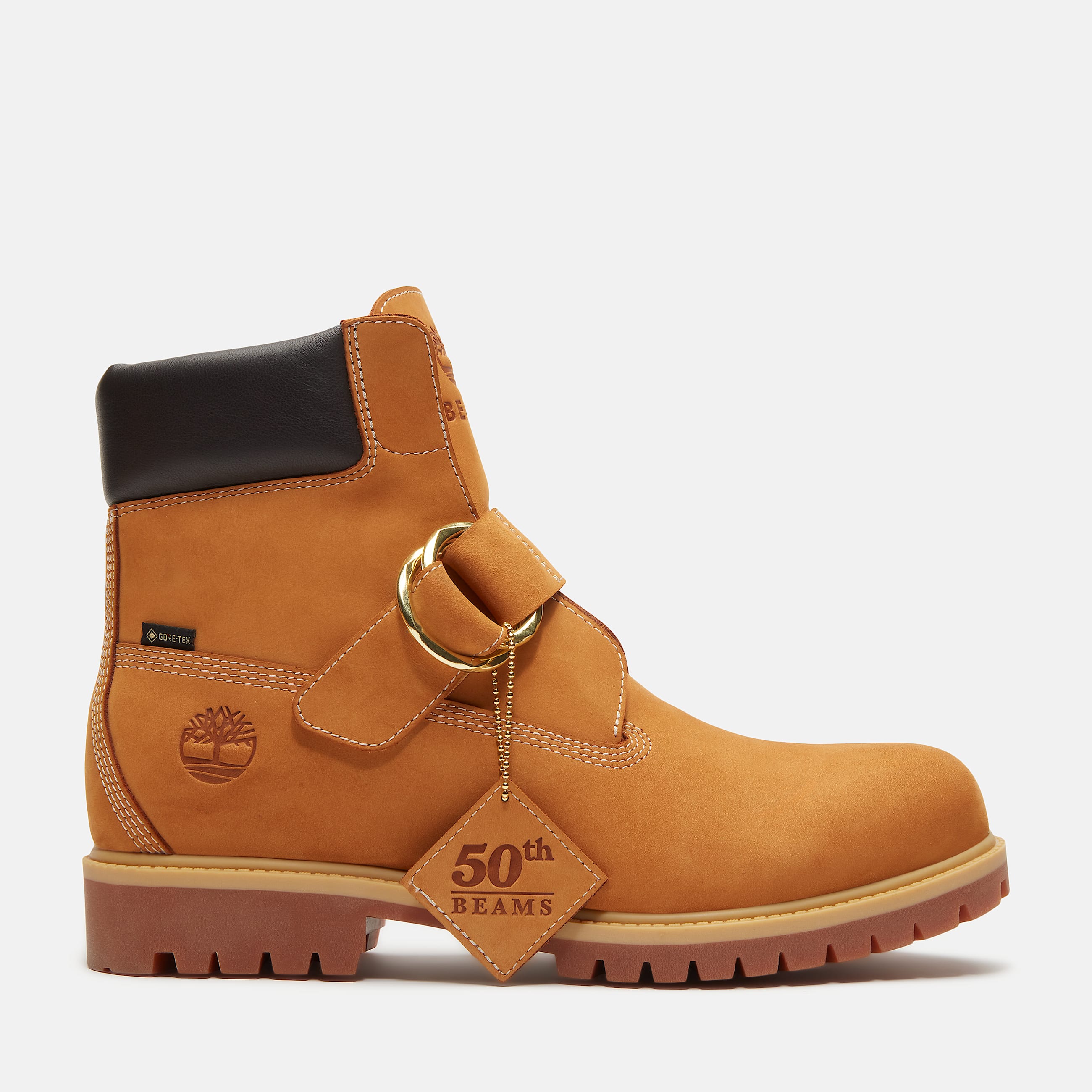 Mens Timberland x BEAMS Buckle Boot with GORETEX Membrane TBL Wheat NubuckBrown HERO