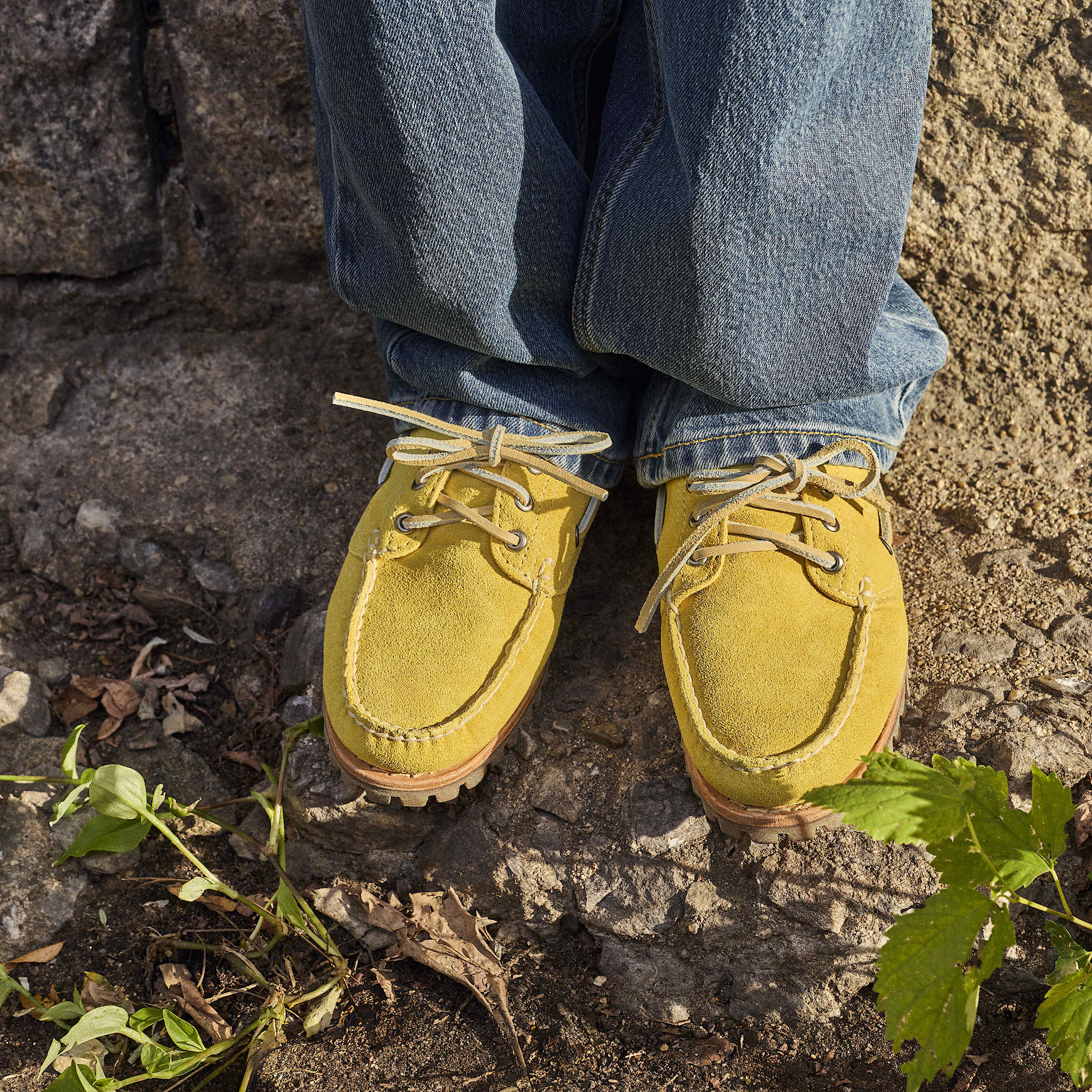 Womens Timberland Authentic Boat Shoe TBL Yellow Suede ALTA