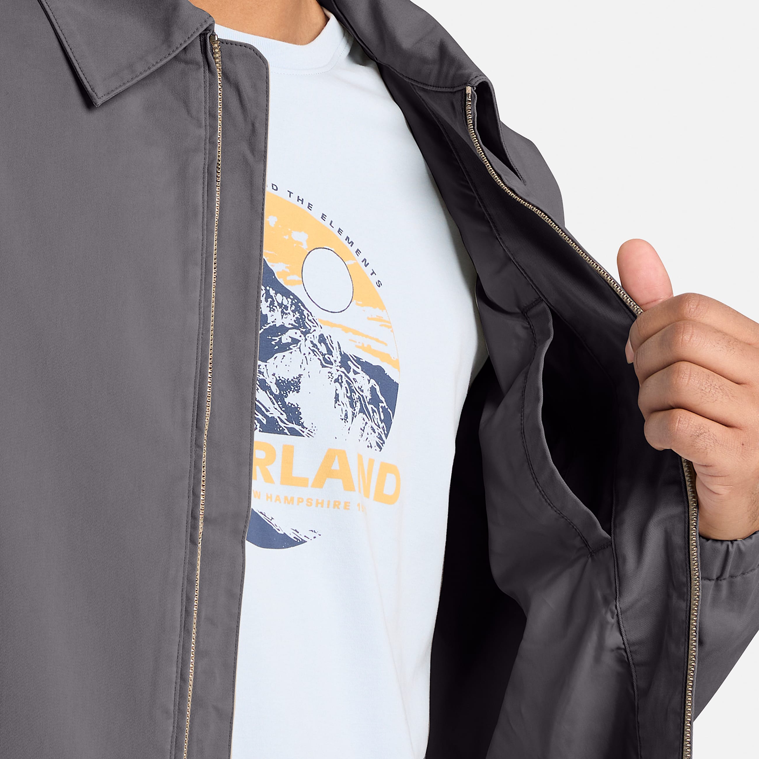 Mens Light Cotton Jacket TBL Blackened Pearl ALT3