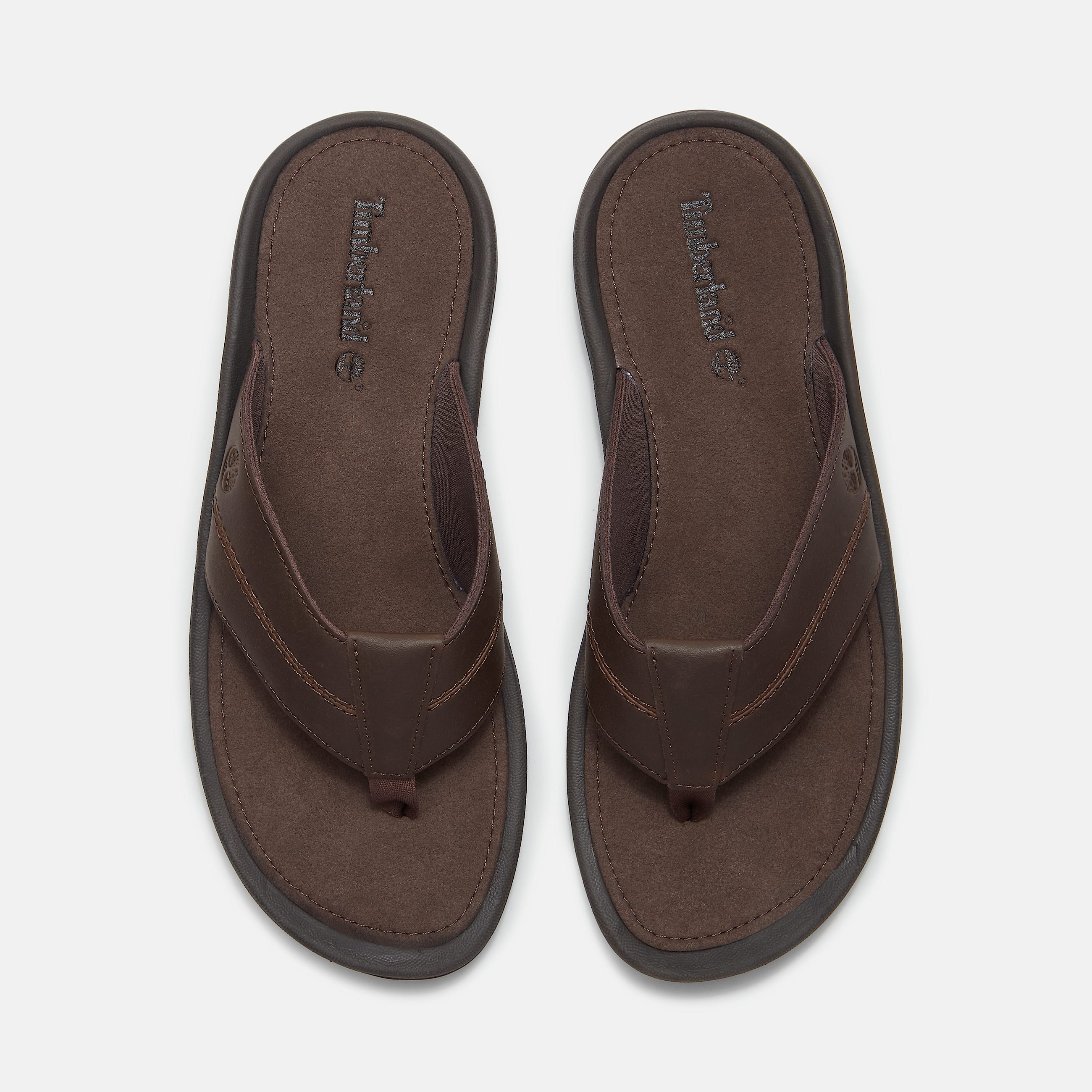 Mens Timberland Originals Slide Sandal TBL Dark Brown Leather ALT2