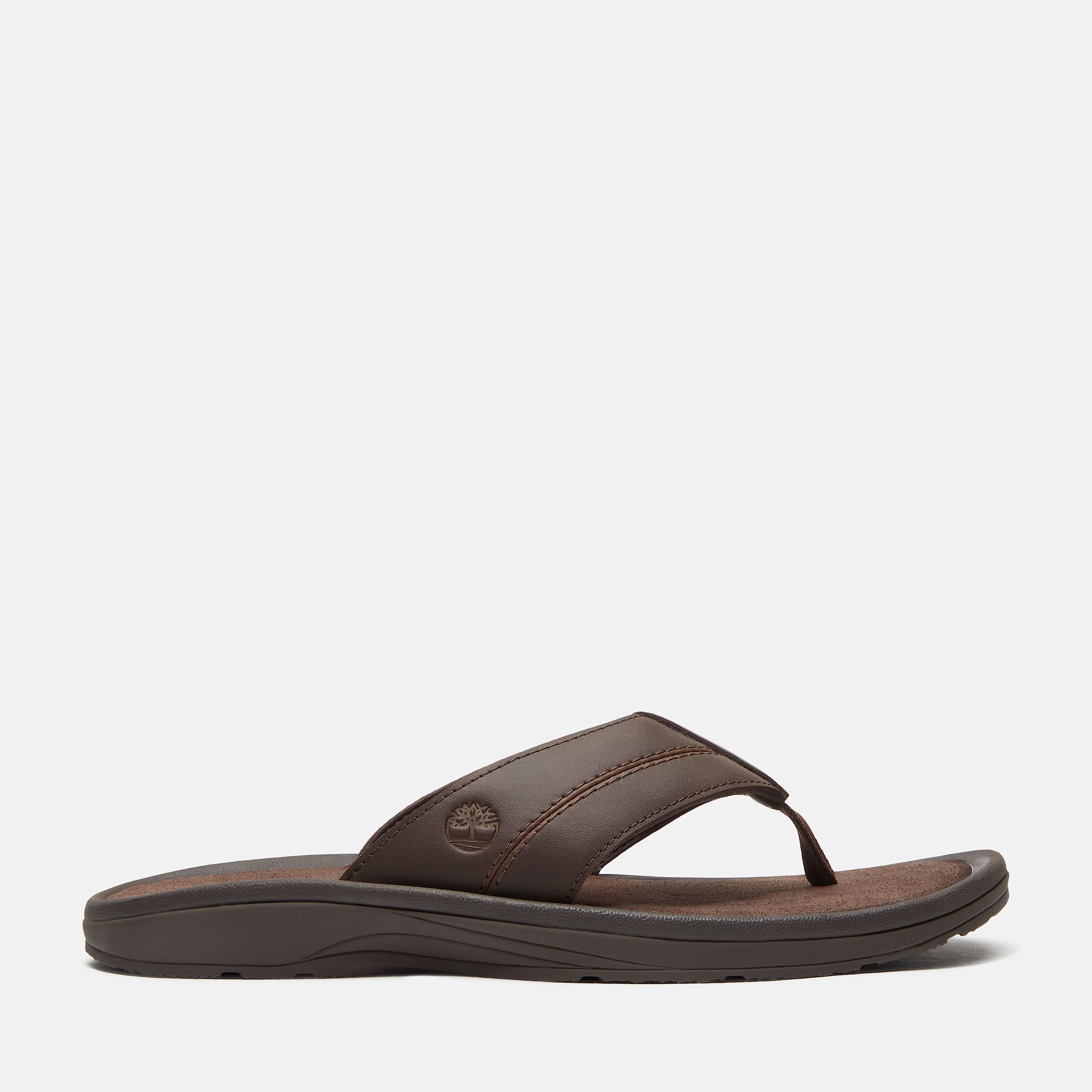 Mens Timberland Originals Slide Sandal TBL Dark Brown Leather HERO