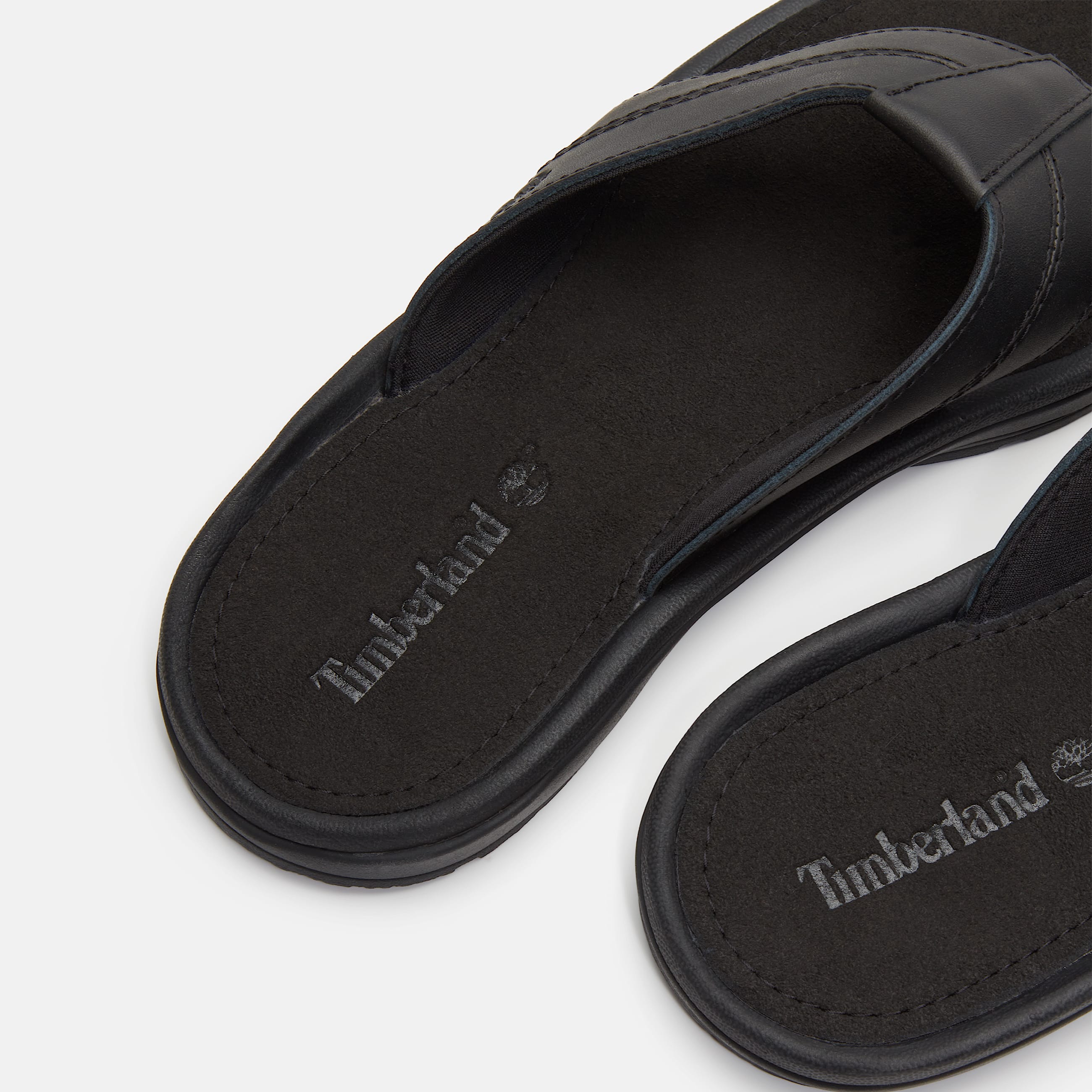 Mens Timberland Originals Slide Sandal TBL Black Leather ALT7