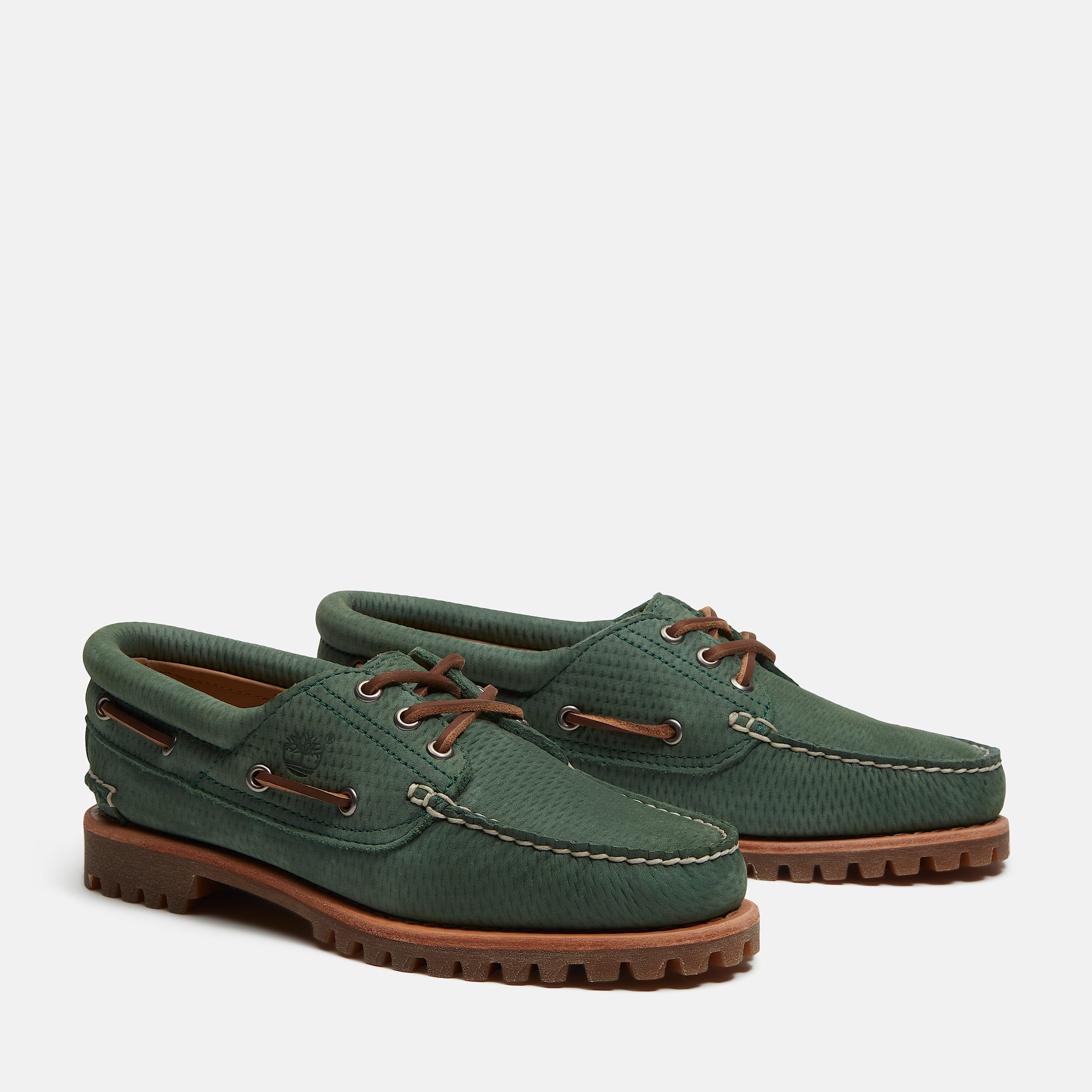 Womens Timberland Authentic Boat Shoe TBL Green Nubuck ALT4