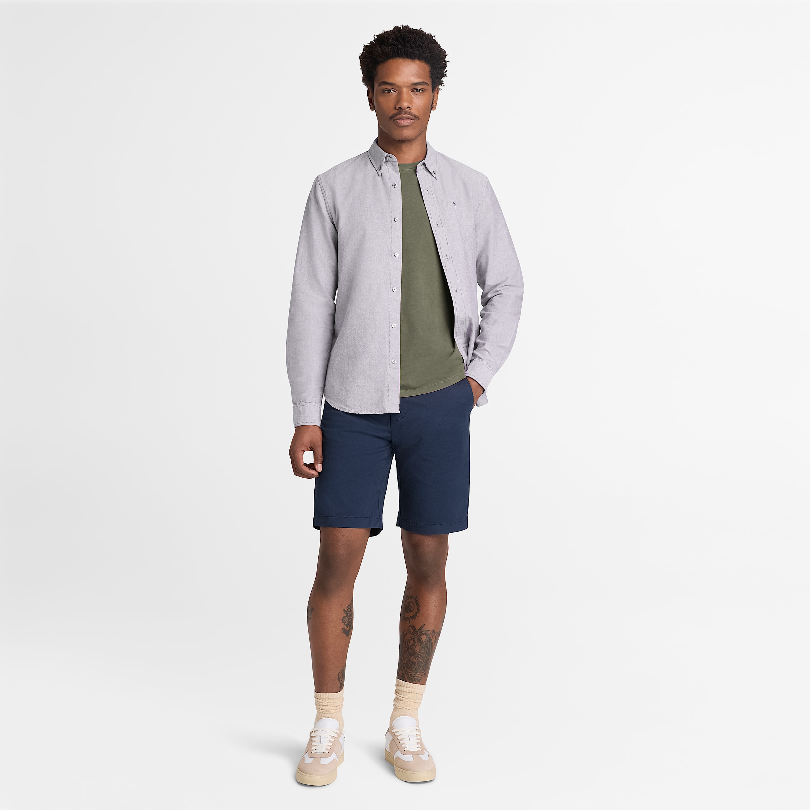 Mens Dunstan River Garment Dyed ShortSleeve TShirt TBL Leaf Green ALT2