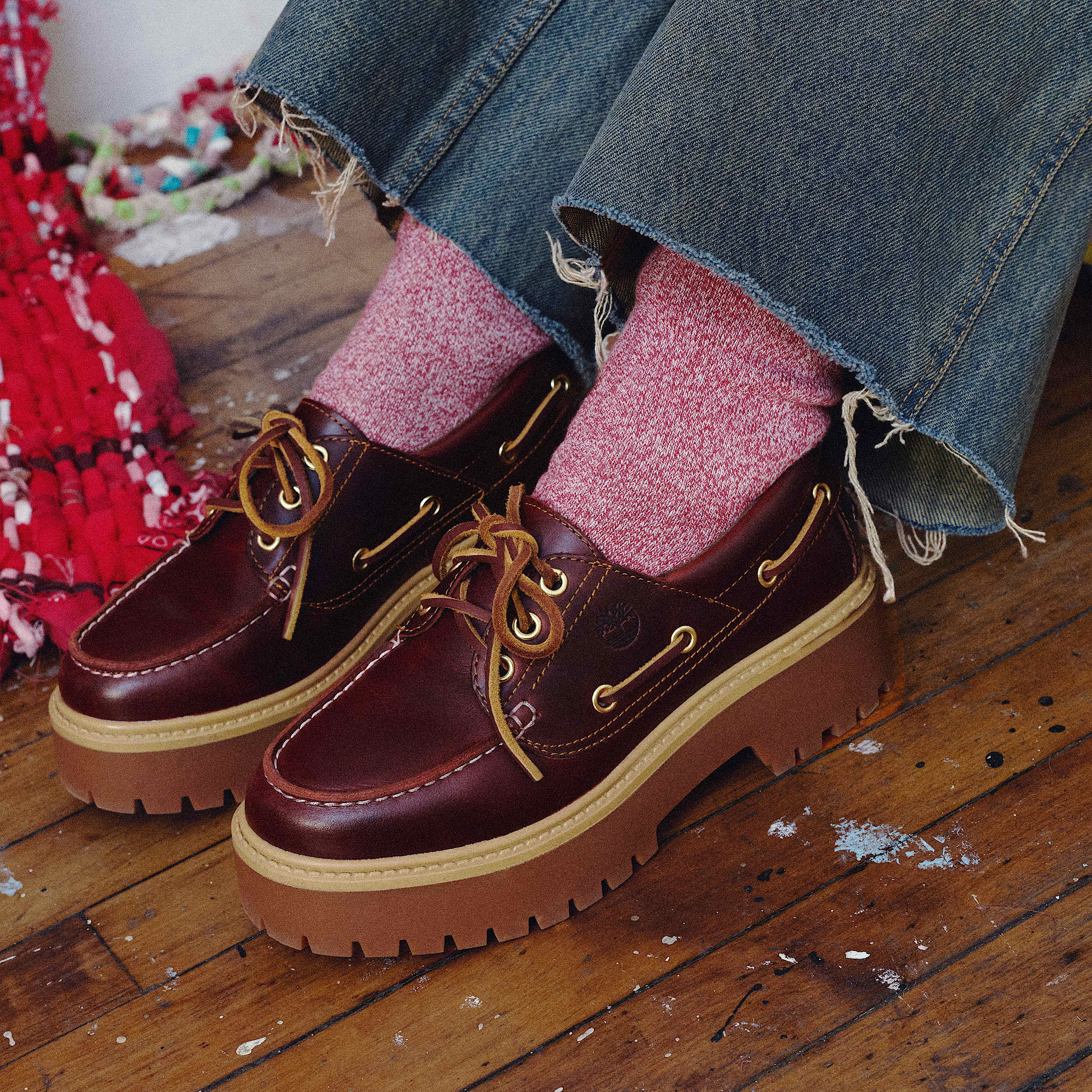 Zapatos nuticos de plataforma para Mujer Stone Street TBL Castao ALTA