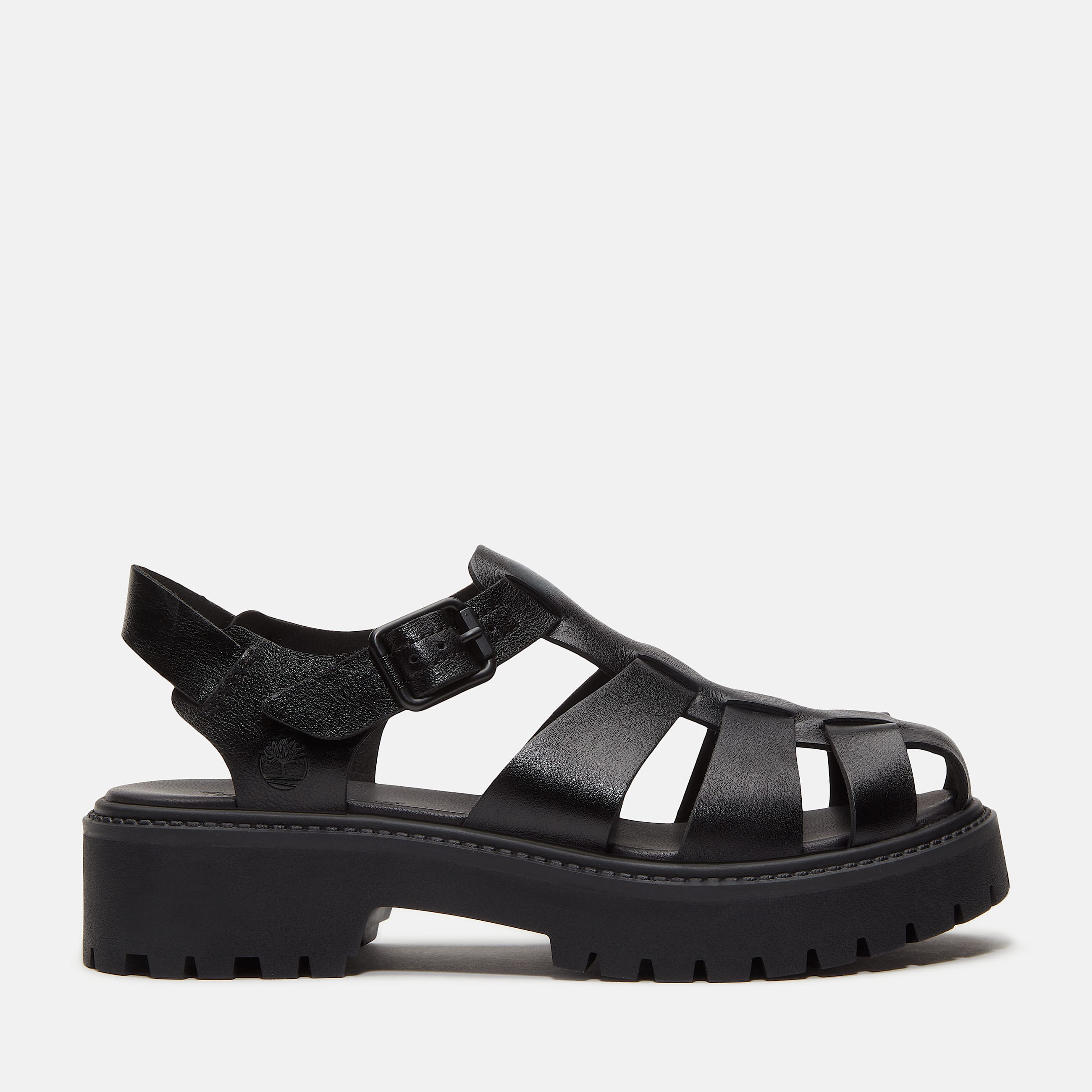 Womens Stone Street Fisherman Platform Sandal TBL Black FullGrain HERO