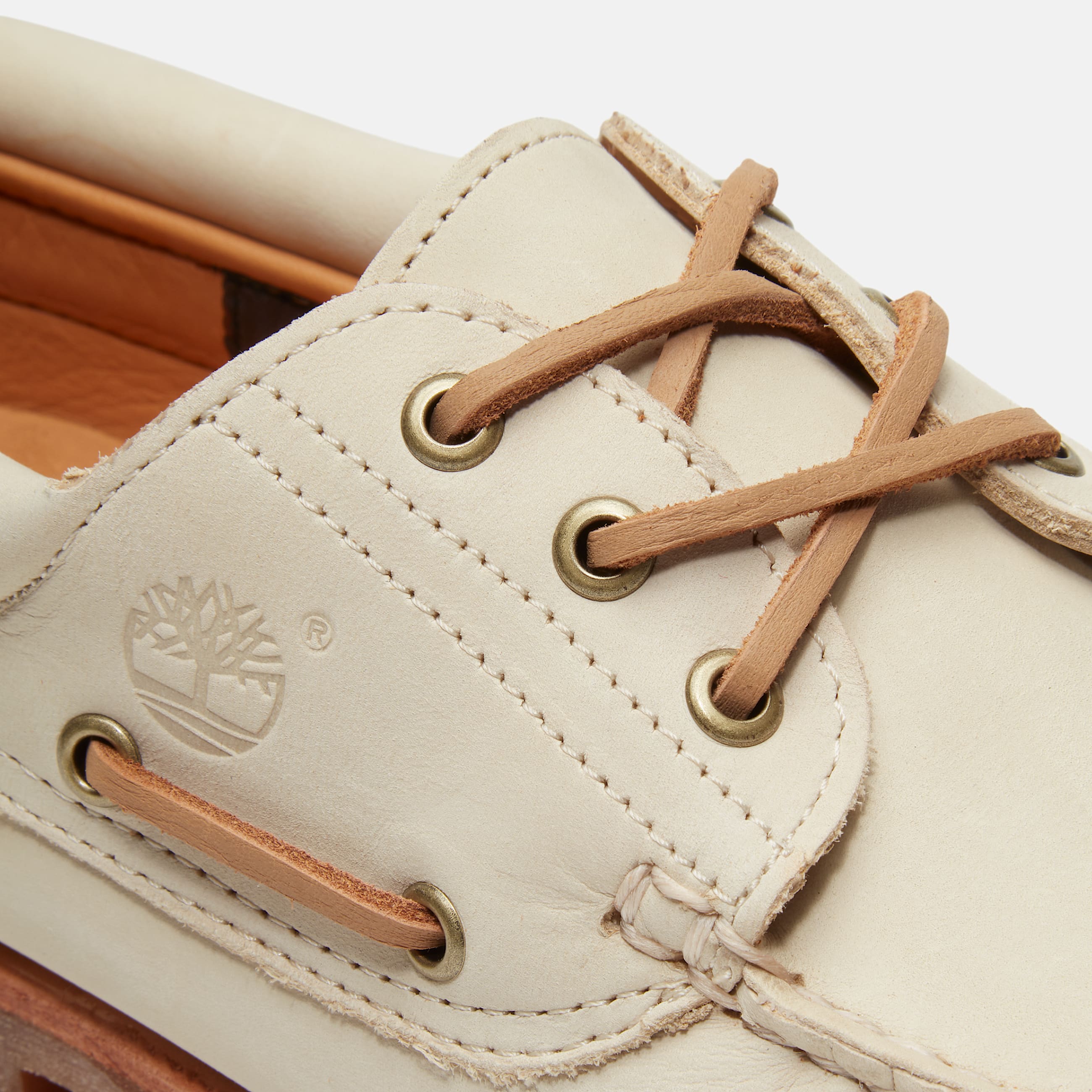 Mens Timberland Lake House 3Eye Lug Boat Shoe TBL Light Beige Nubuck ALT7