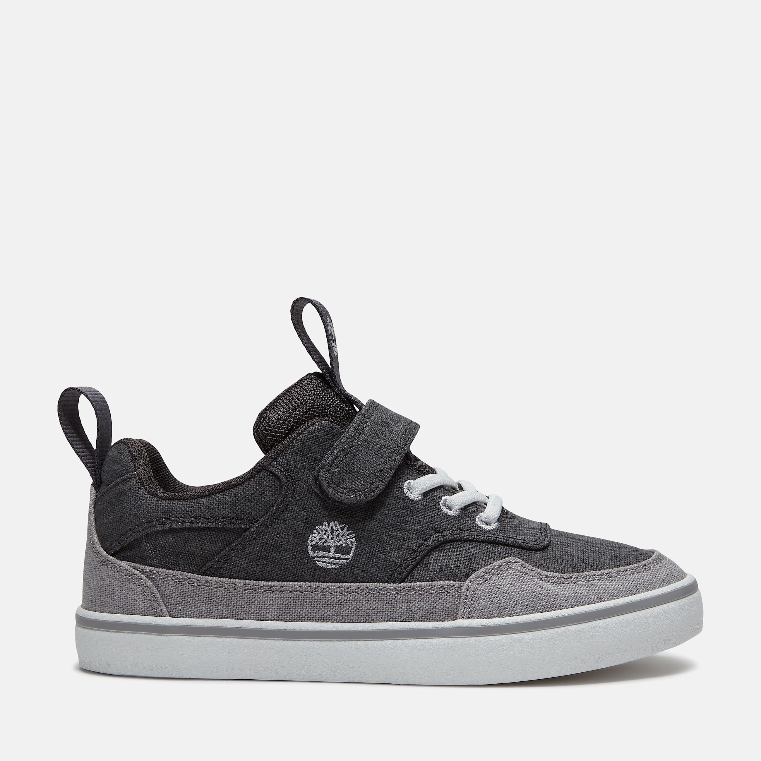 Youth Stone Jump HookandLoop Sneaker TBL Dark Grey Canvas HERO