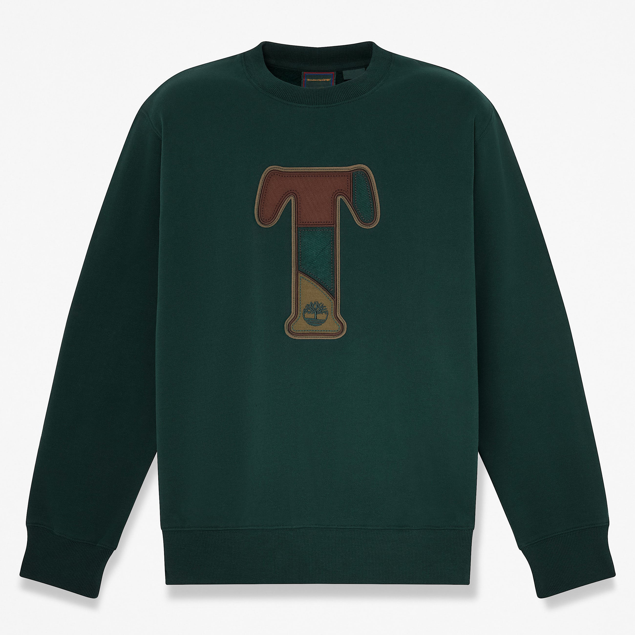 Mens Patchwork Crew Sweatshirt TBL Dark Teal HERO