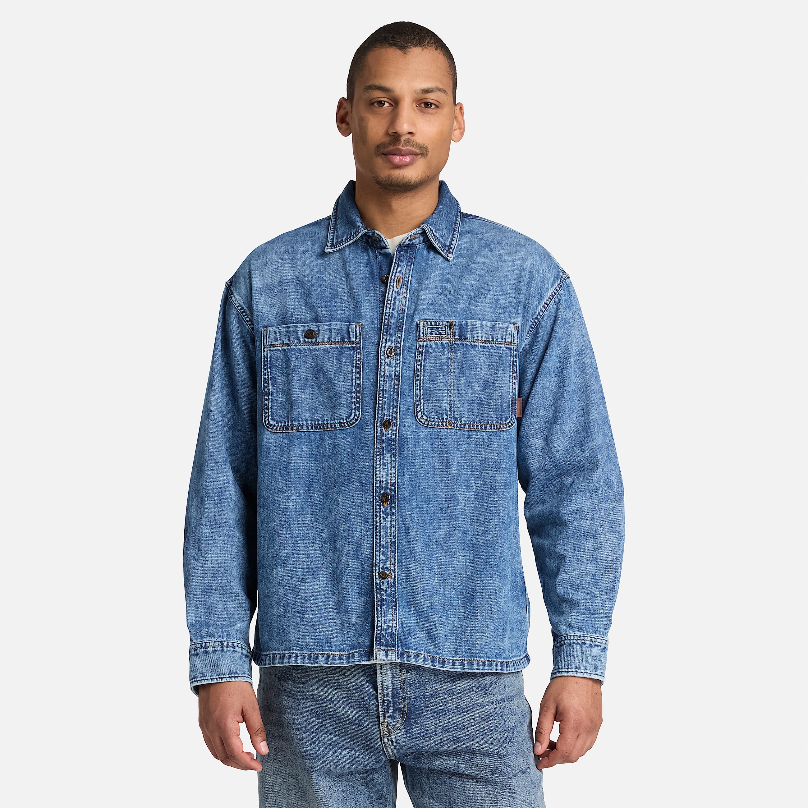 Mens Denim Pocket Shirt TBL Harbor Blue Wash ALT1