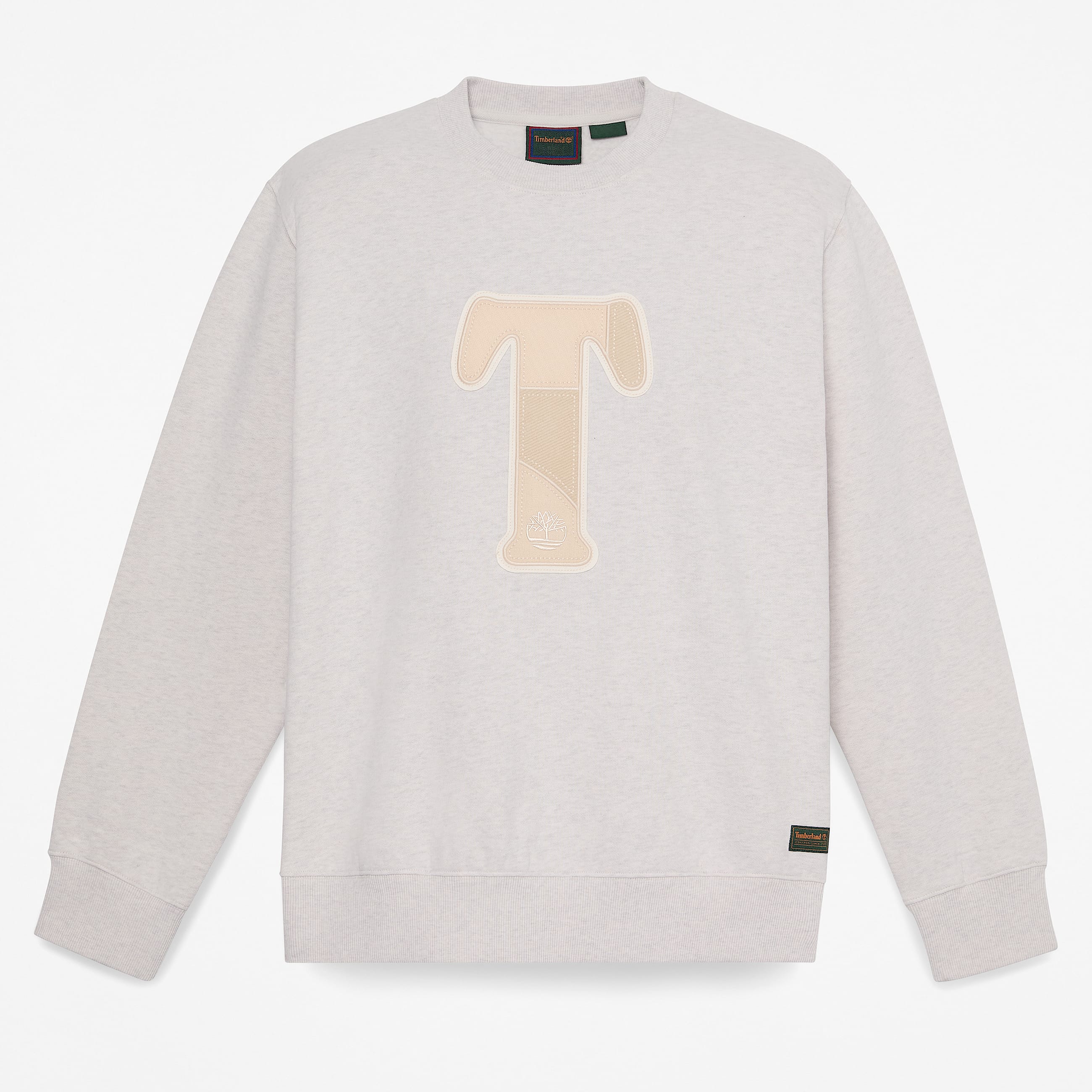 Mens Patchwork Crew Sweatshirt TBL Light Oatmeal Heather HERO