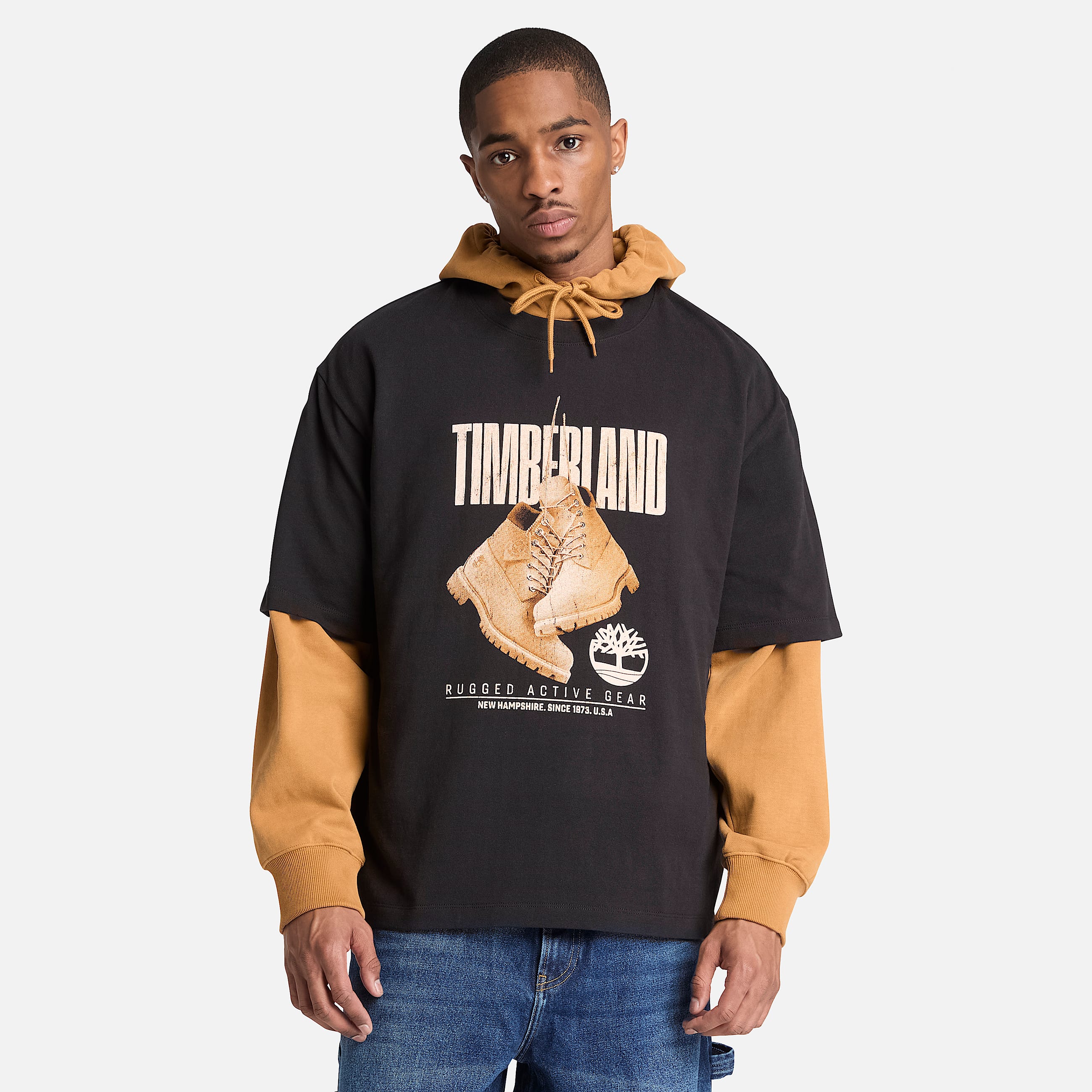 Playera de manga corta Rugged Boot para Hombre TBL Negro ALT1