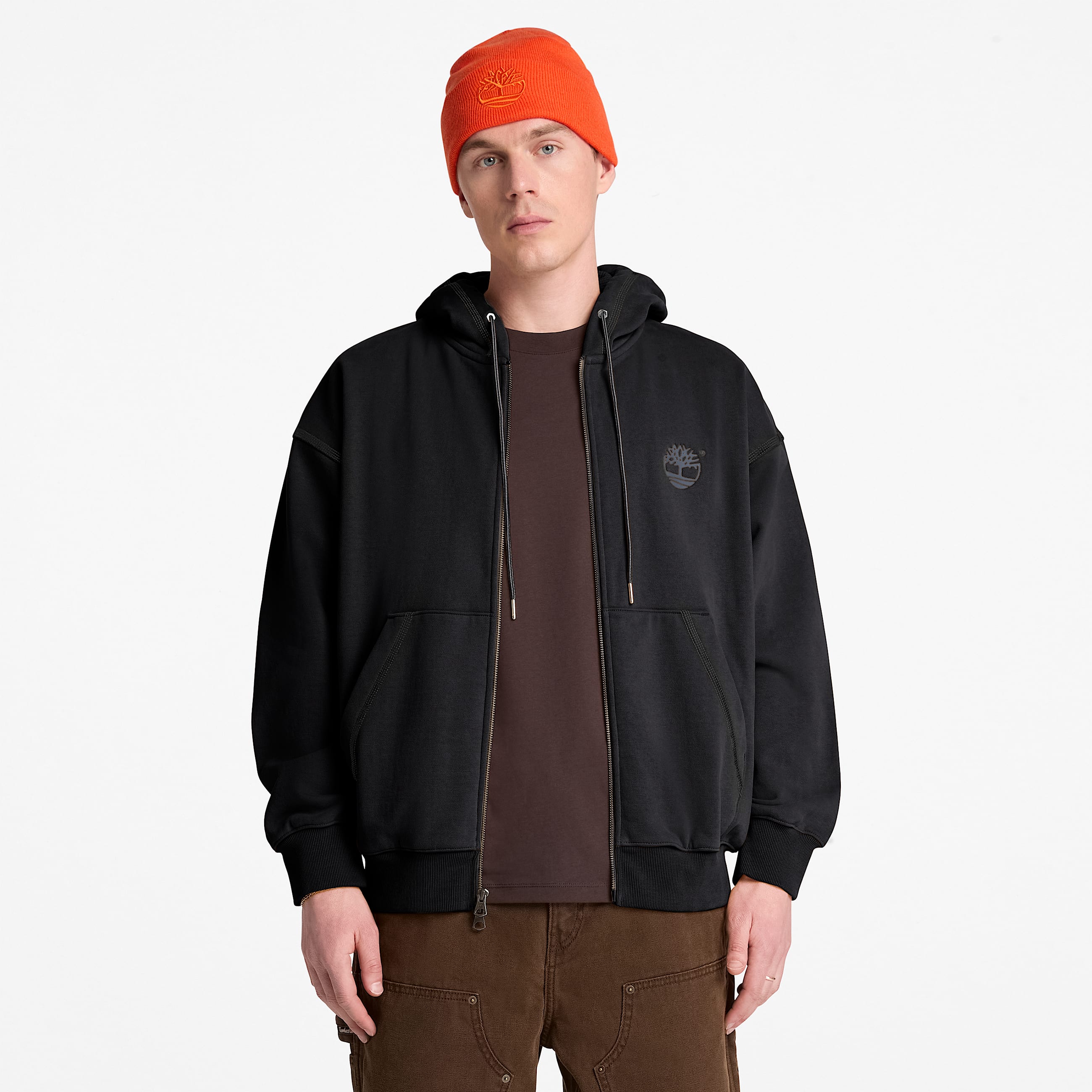 Mens Iconic FullZip Hoodie TBL Black ALT1