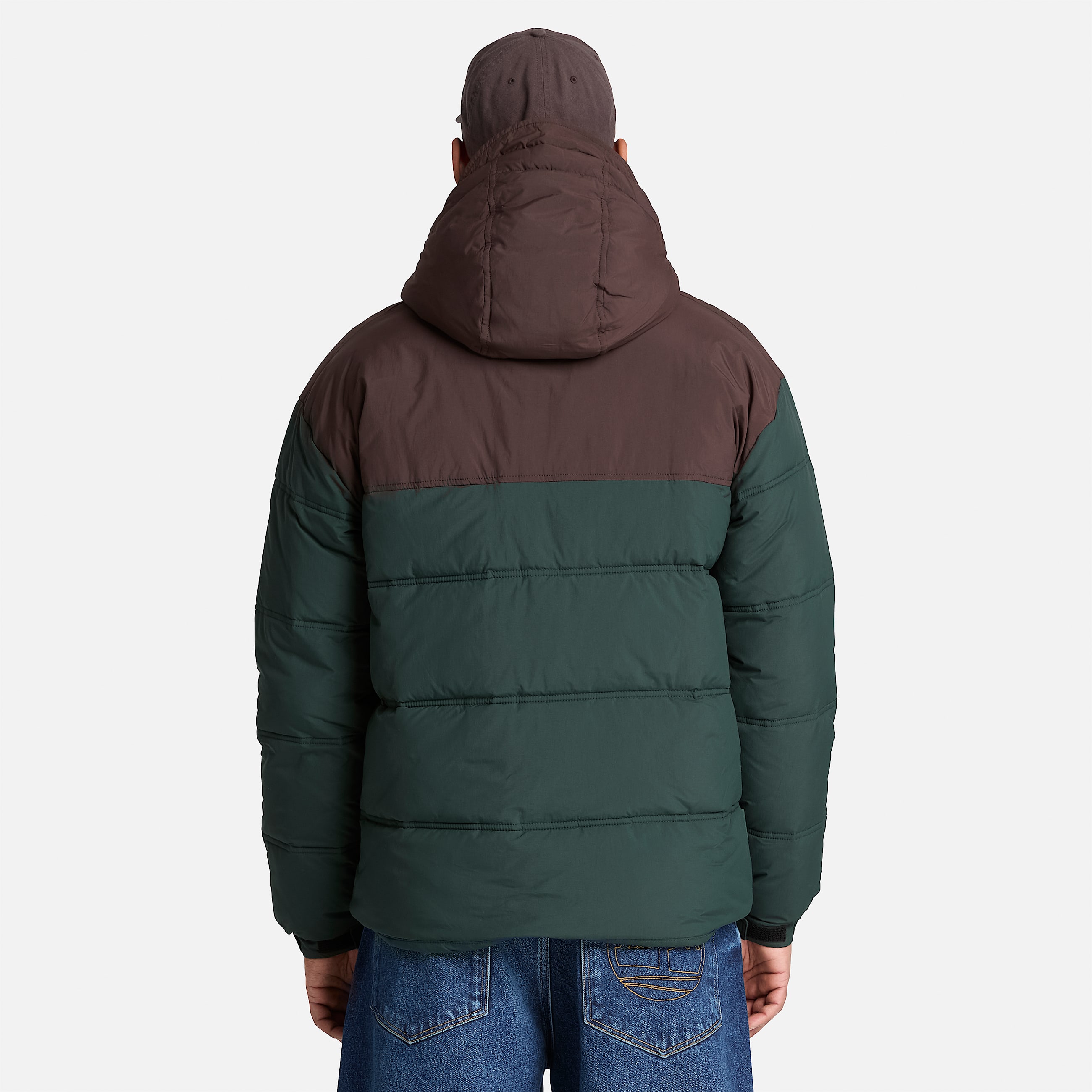 Mens Water Repellent Puffer Jacket TBL Dark GreenBrown ALT8