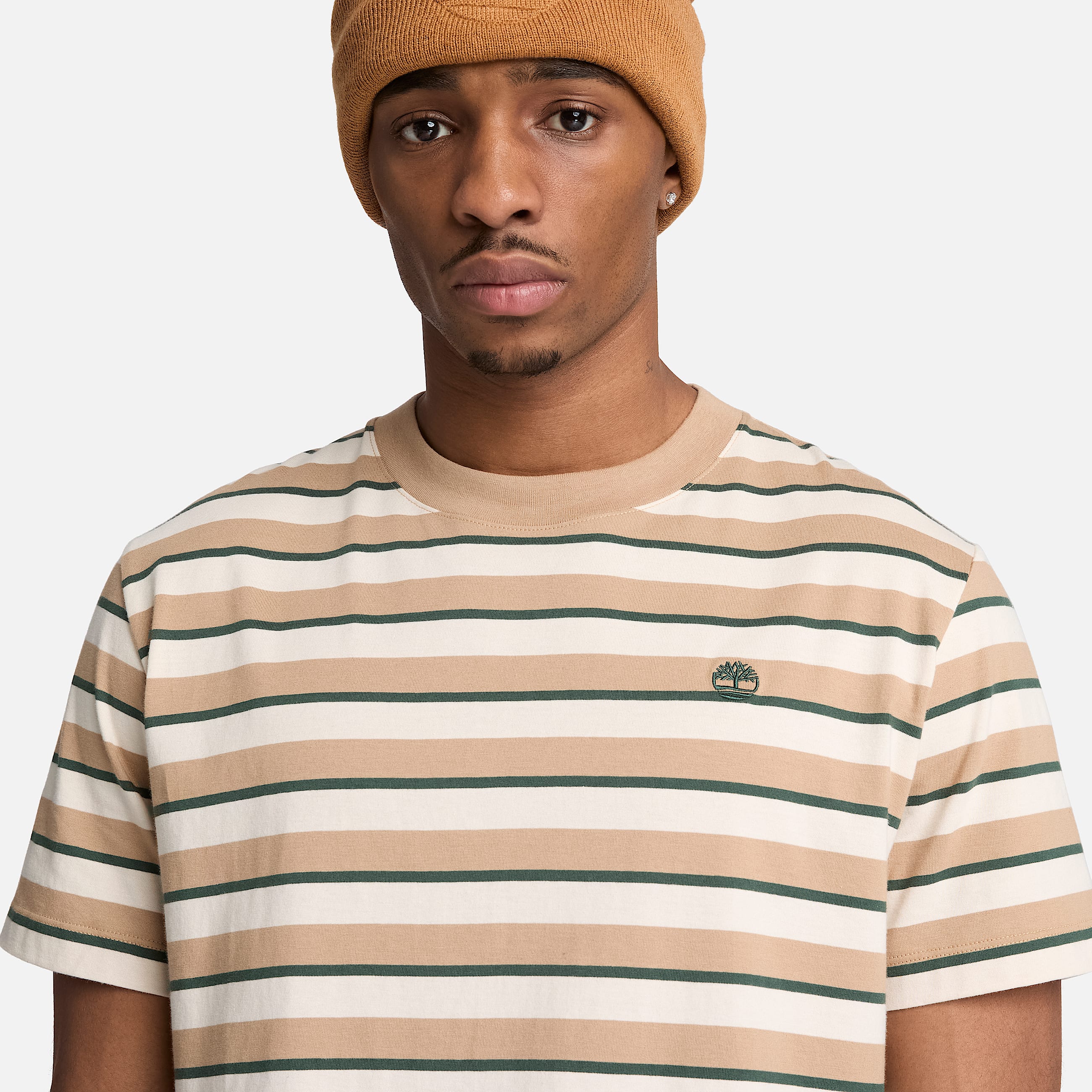 Mens Stripe ShortSleeve TShirt TBL Earth Brown ALT3