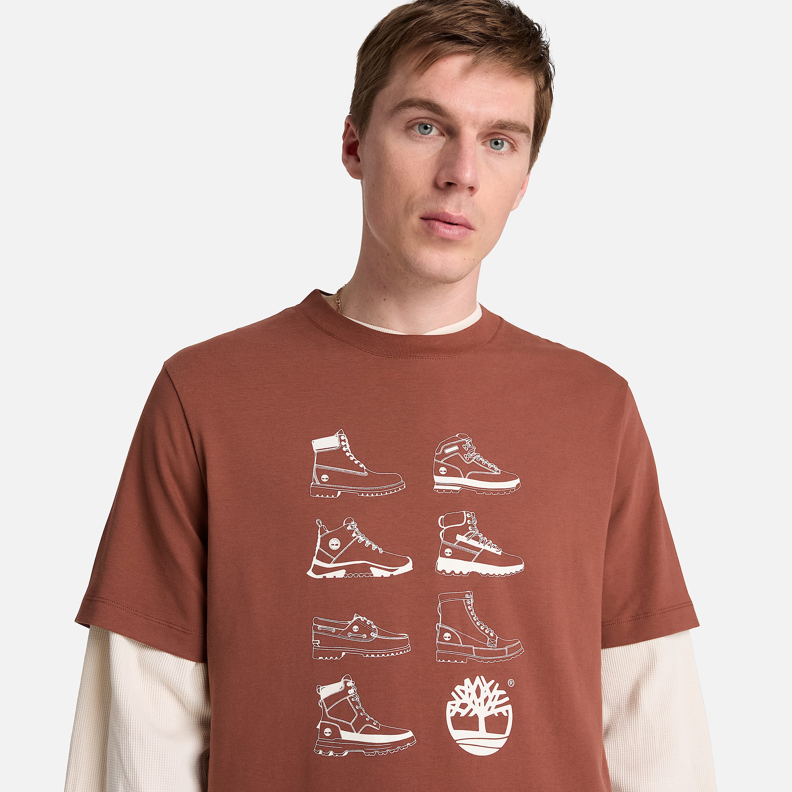 Mens Iconic Footwear ShortSleeve TShirt TBL Brown ALT3