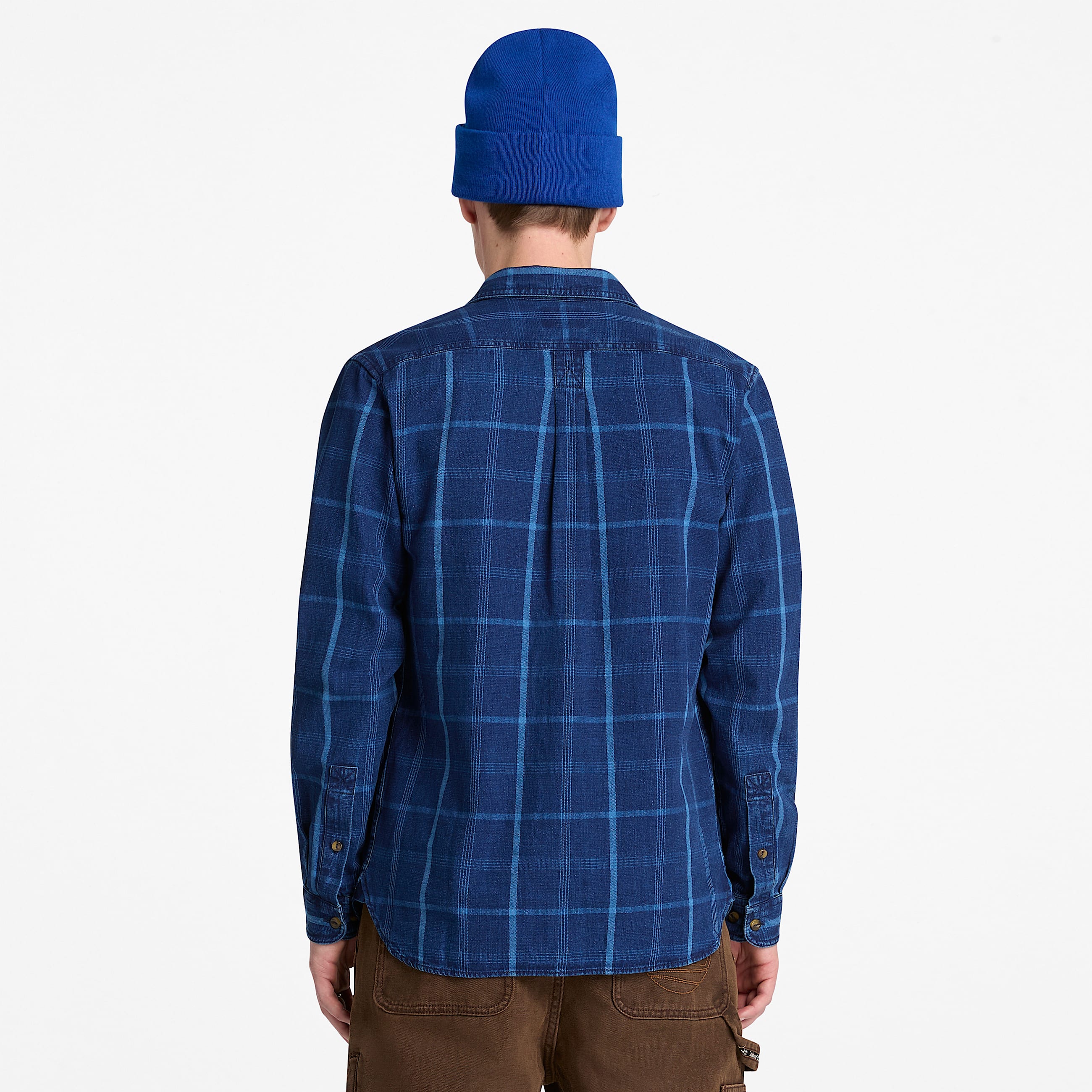 Mens Indigo Check Regular Shirt TBL Mood Indigo ALT8