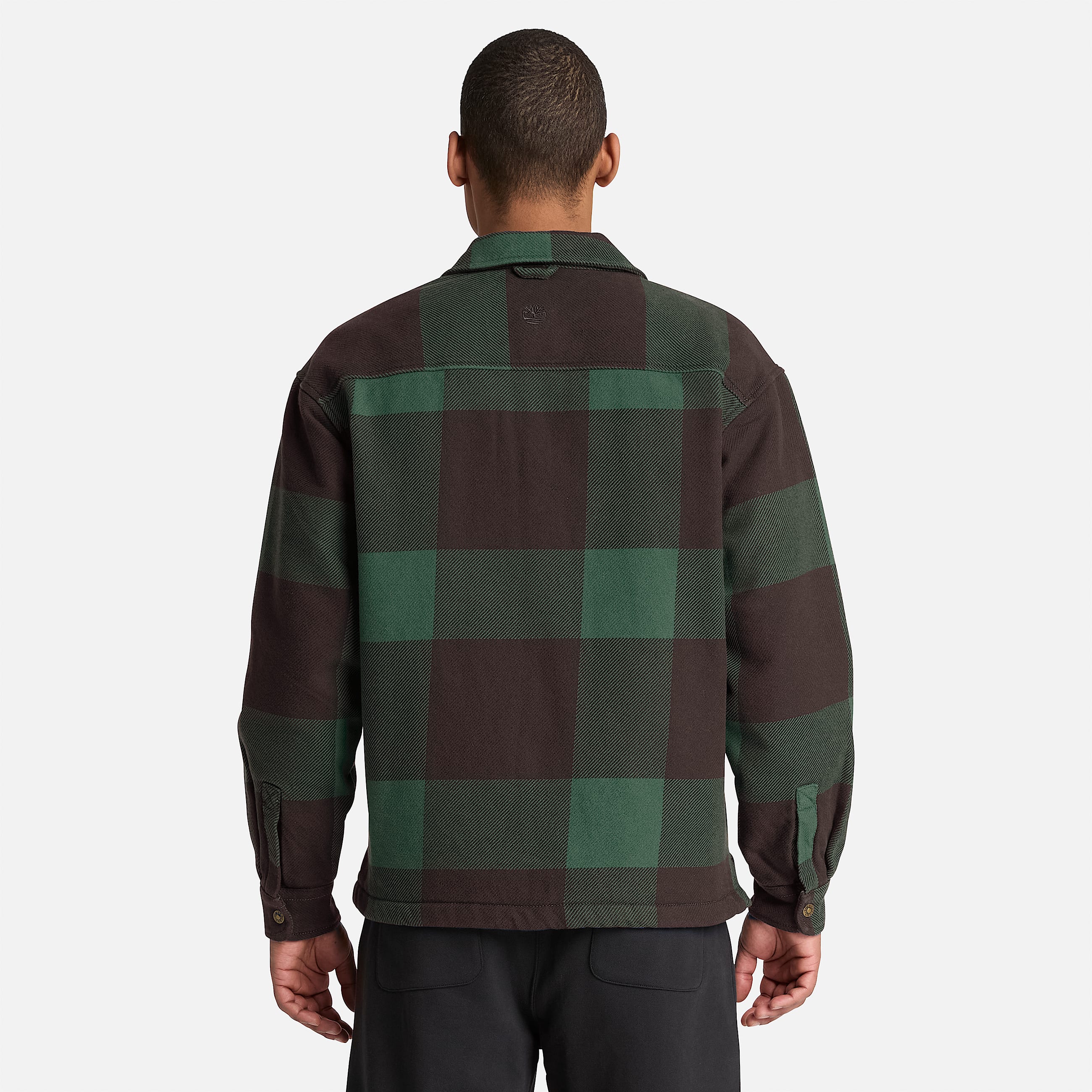 Mens FleeceLined Checkered Overshirt TBL Dark Brown ALT8