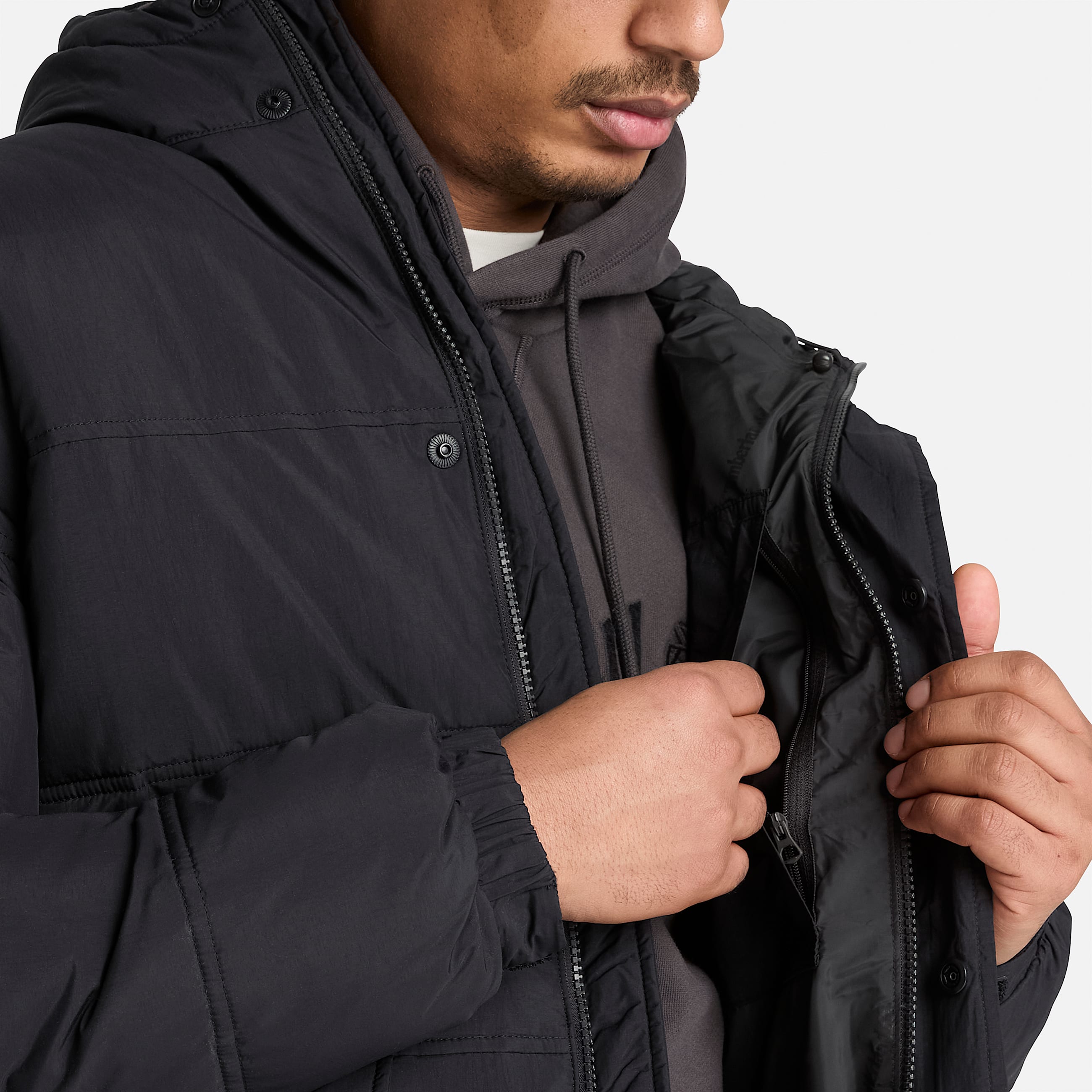 Mens Water Repellent Puffer Jacket TBL Black ALT3