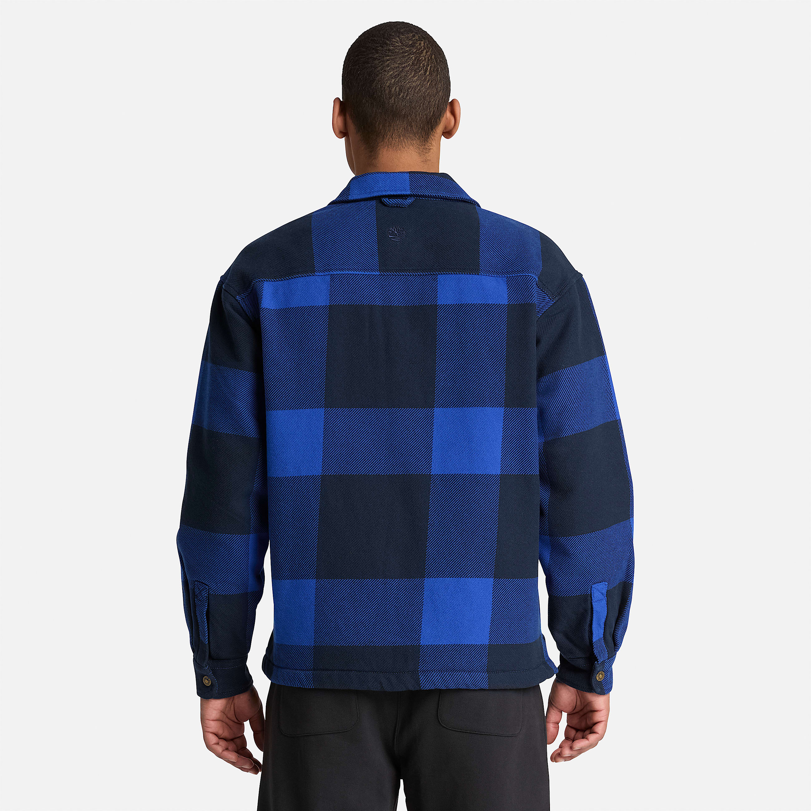 Mens FleeceLined Checkered Overshirt TBL Cobalt Blue ALT8