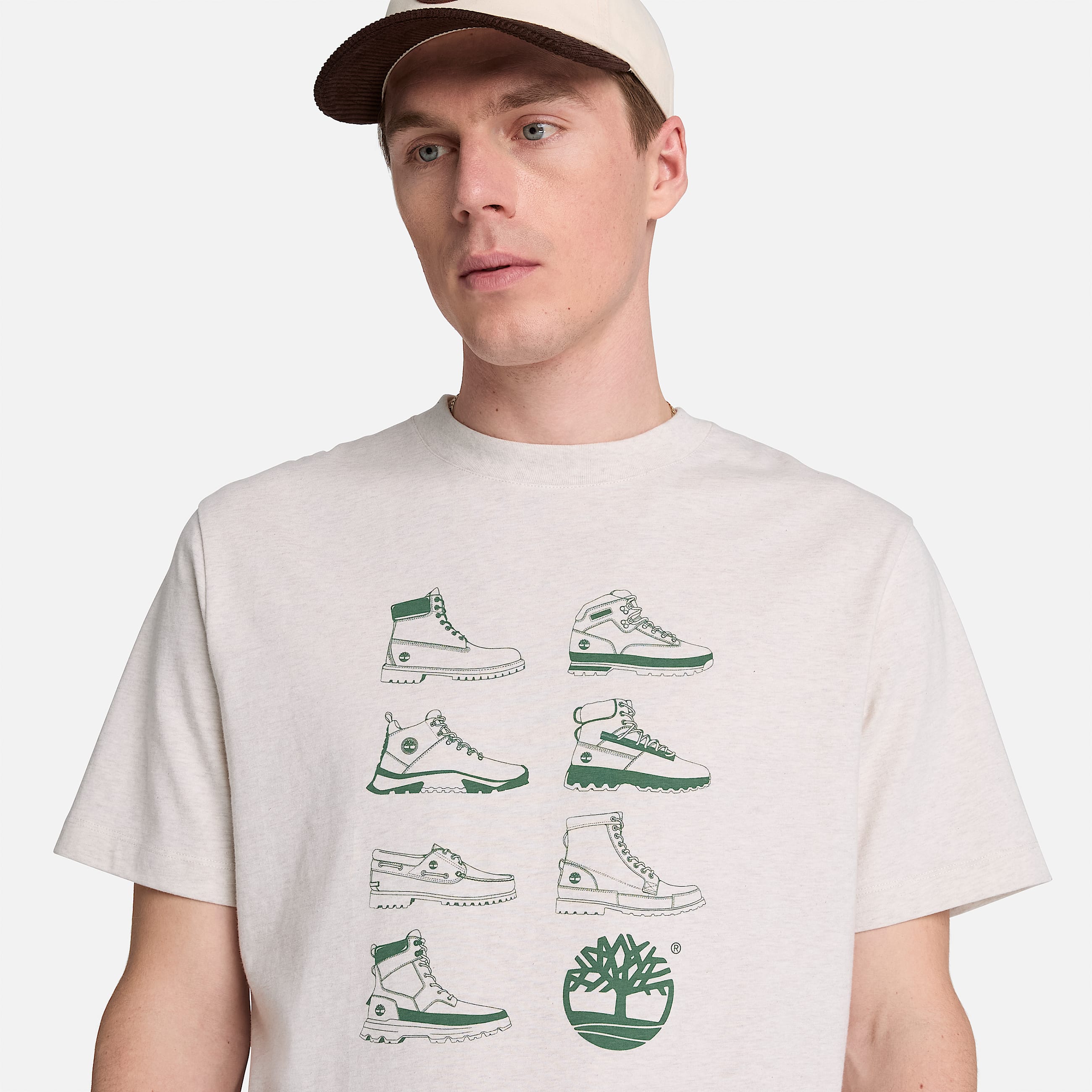 Mens Iconic Footwear ShortSleeve TShirt TBL Light Oatmeal Heather ALT3