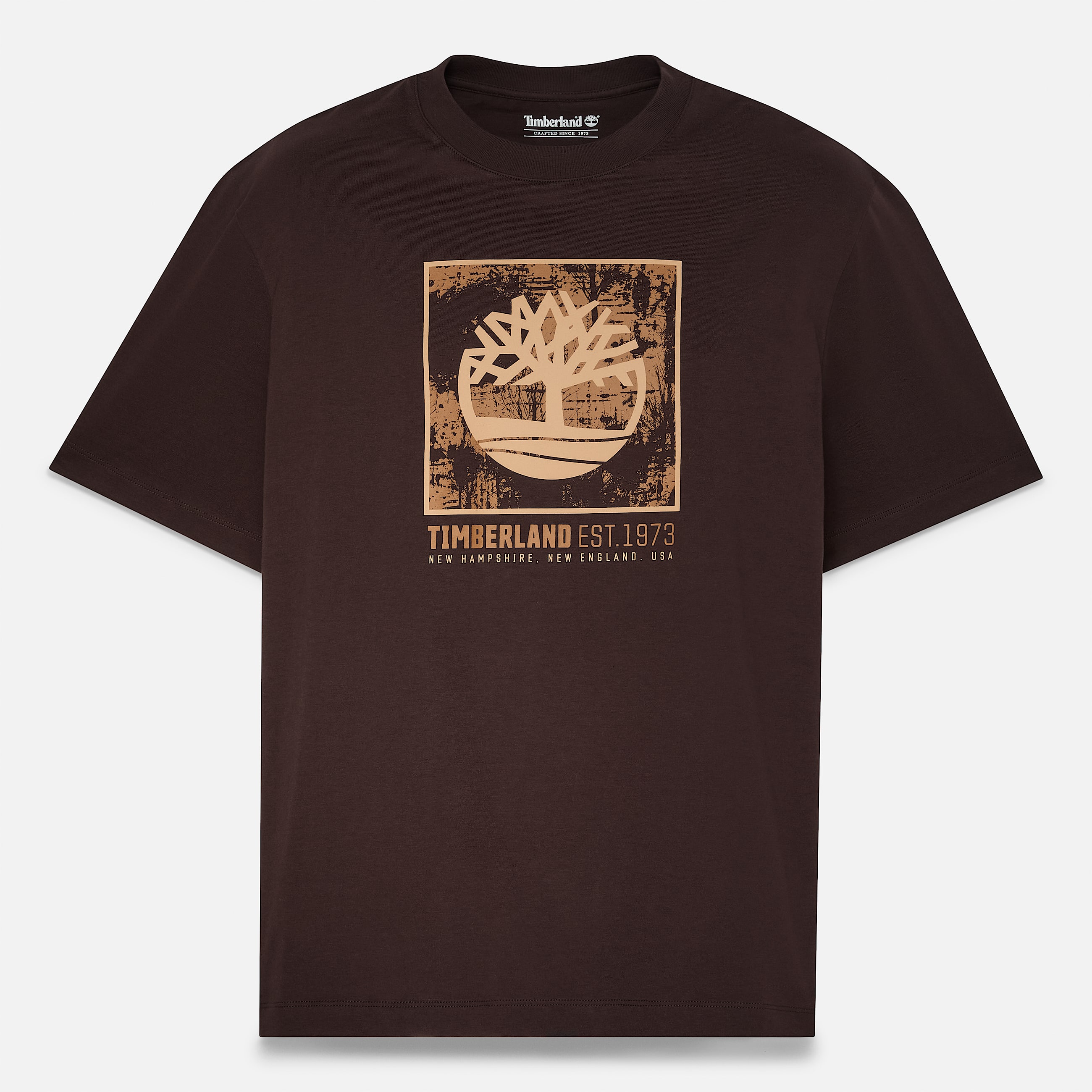 Mens Stack Logo Graphic ShortSleeve TShirt TBL Dark Brown HERO