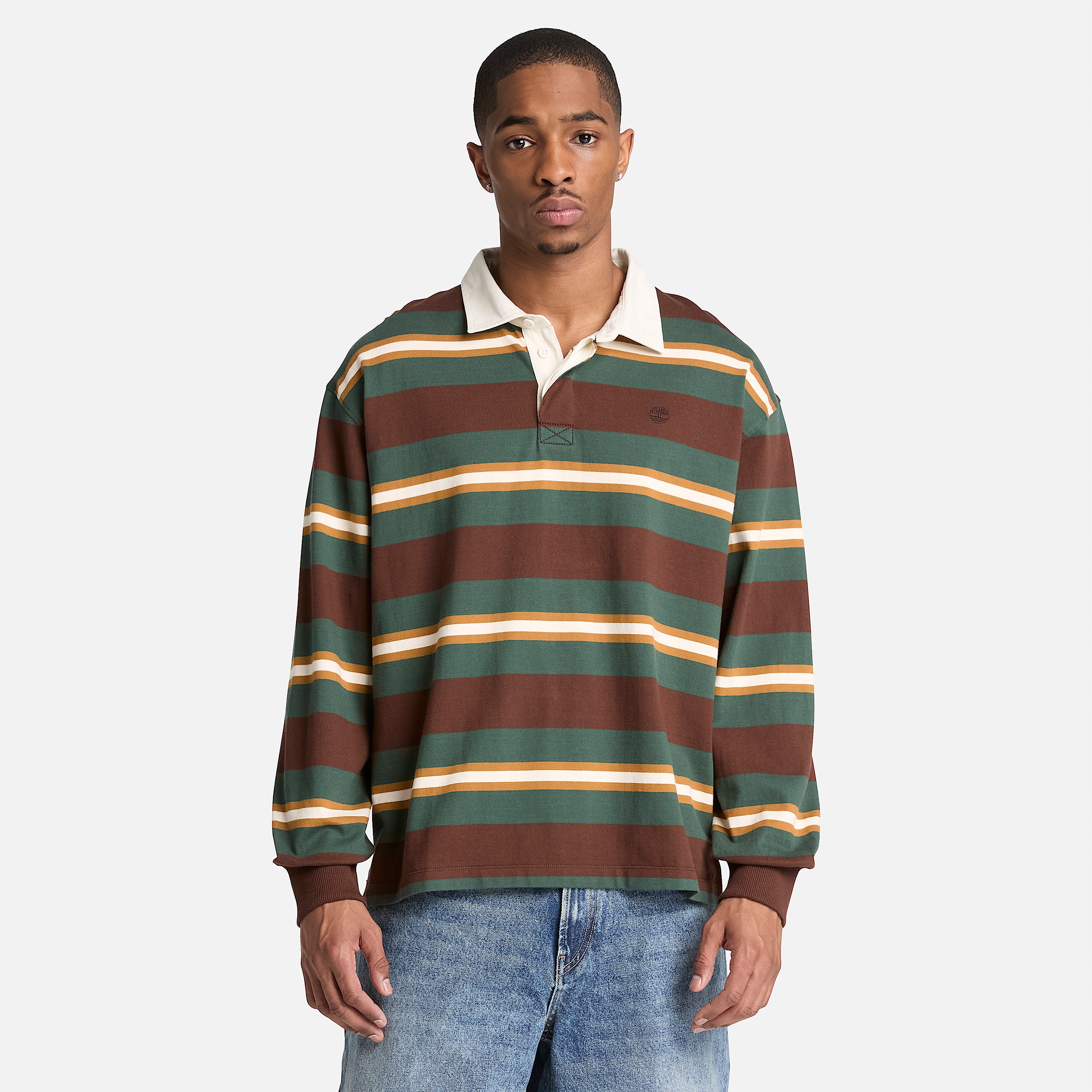 Mens LongSleeve Rugby Polo TBL Chicory Coffee Brown ALT1