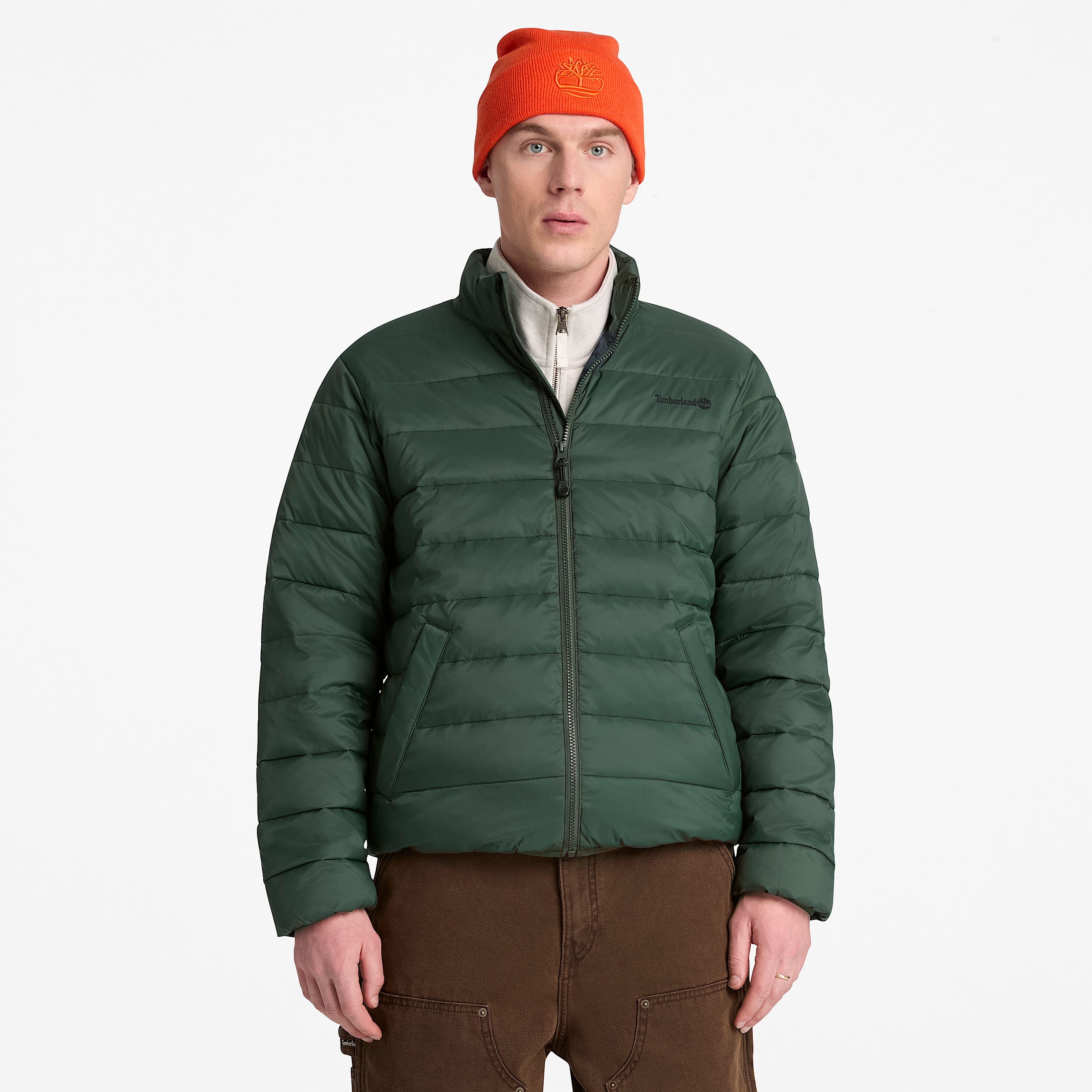 Mens Lightweight Puffer Jacket TBL Dark Green ALT1