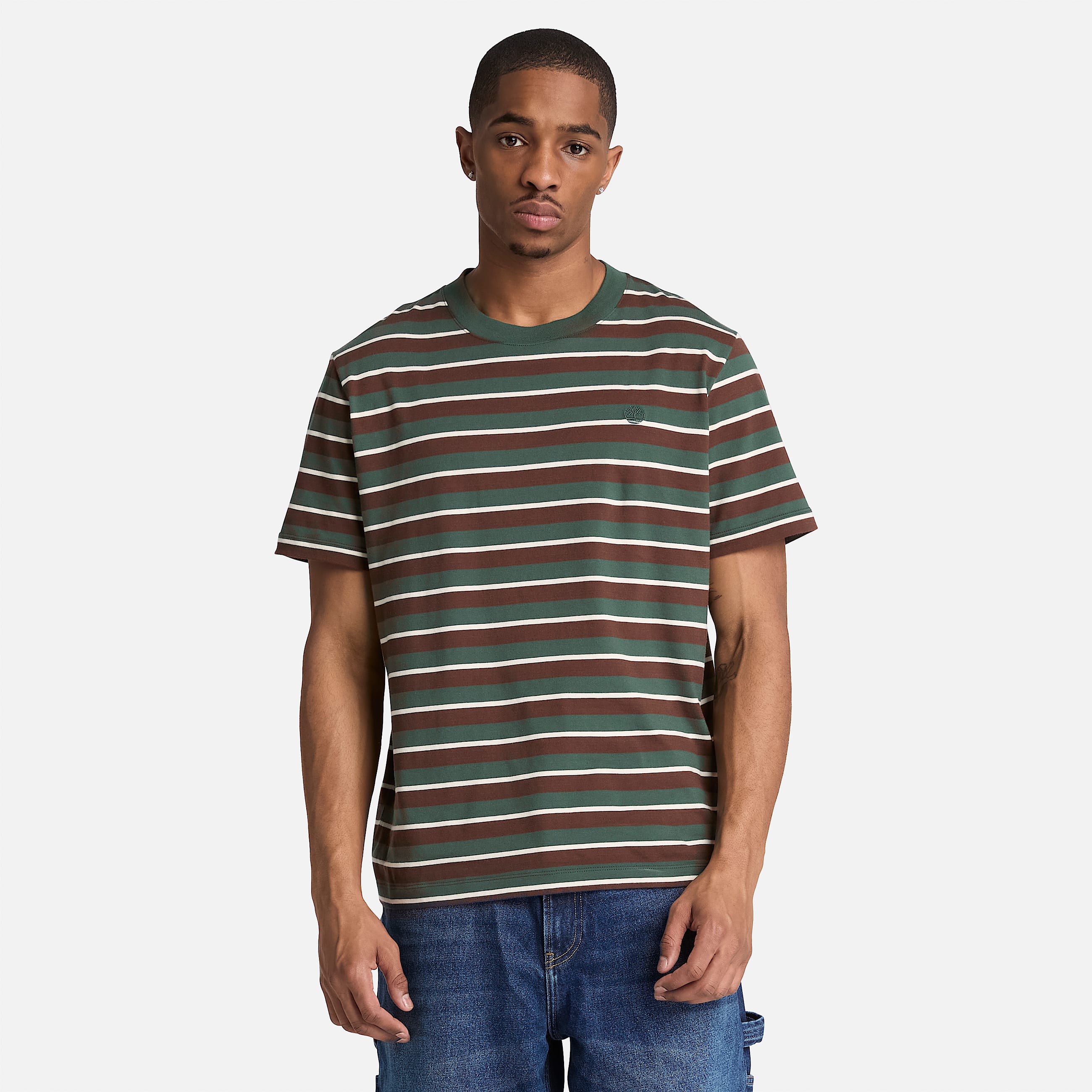 Mens Stripe ShortSleeve TShirt TBL Sycamore ALT1
