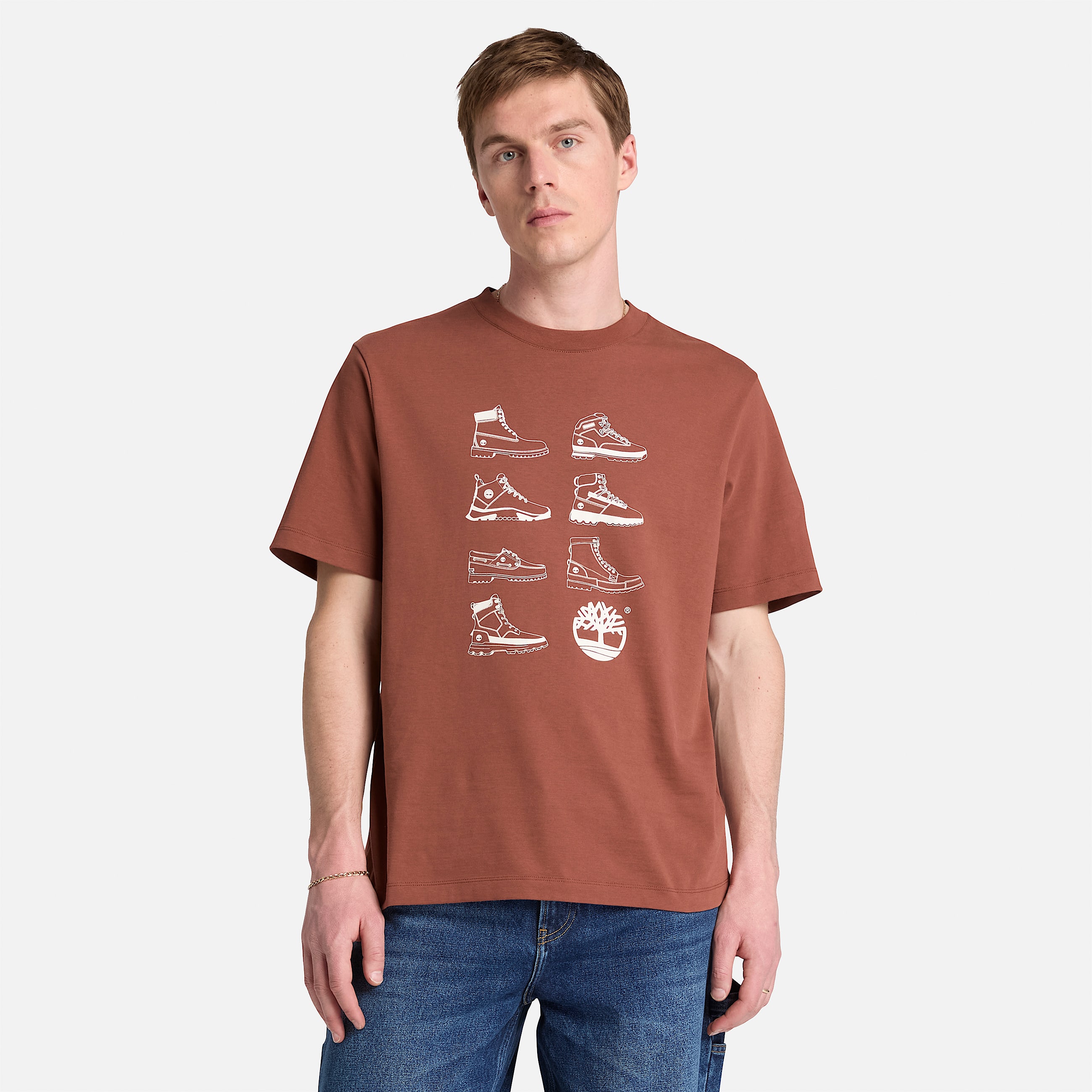 Mens Iconic Footwear ShortSleeve TShirt TBL Brown ALT1