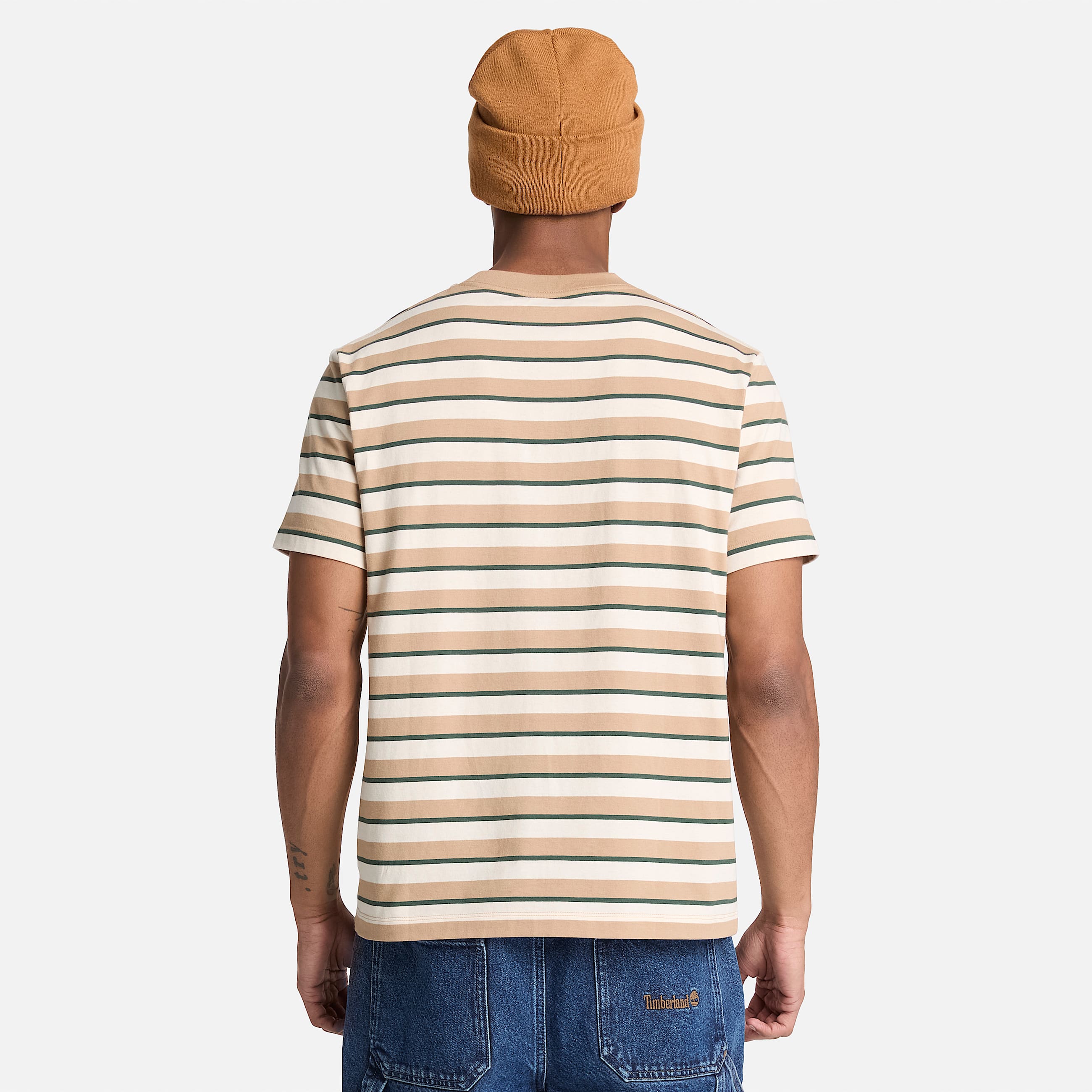 Mens Stripe ShortSleeve TShirt TBL Earth Brown ALT8