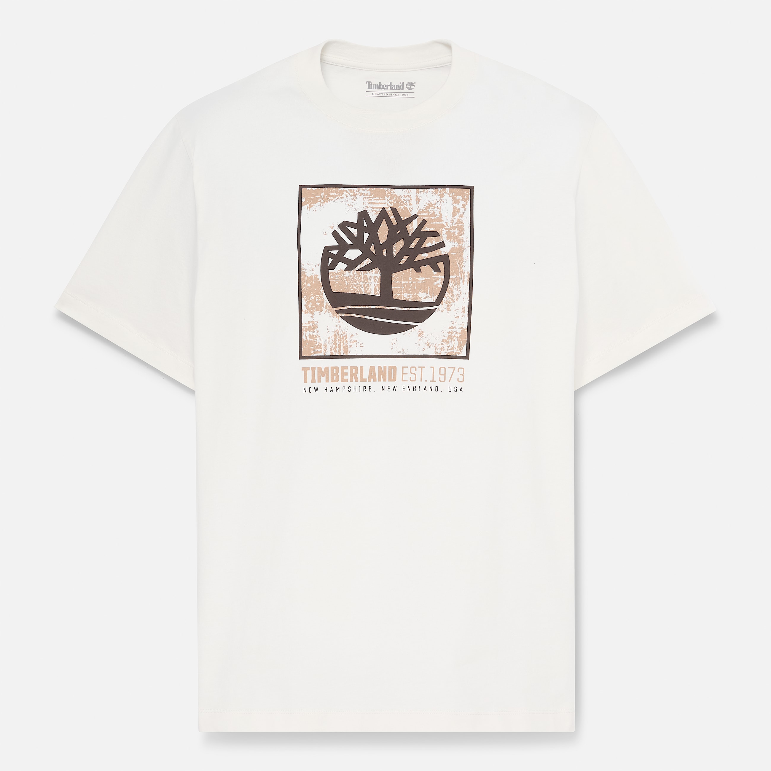 Mens Stack Logo Graphic ShortSleeve TShirt TBL Vintage White HERO