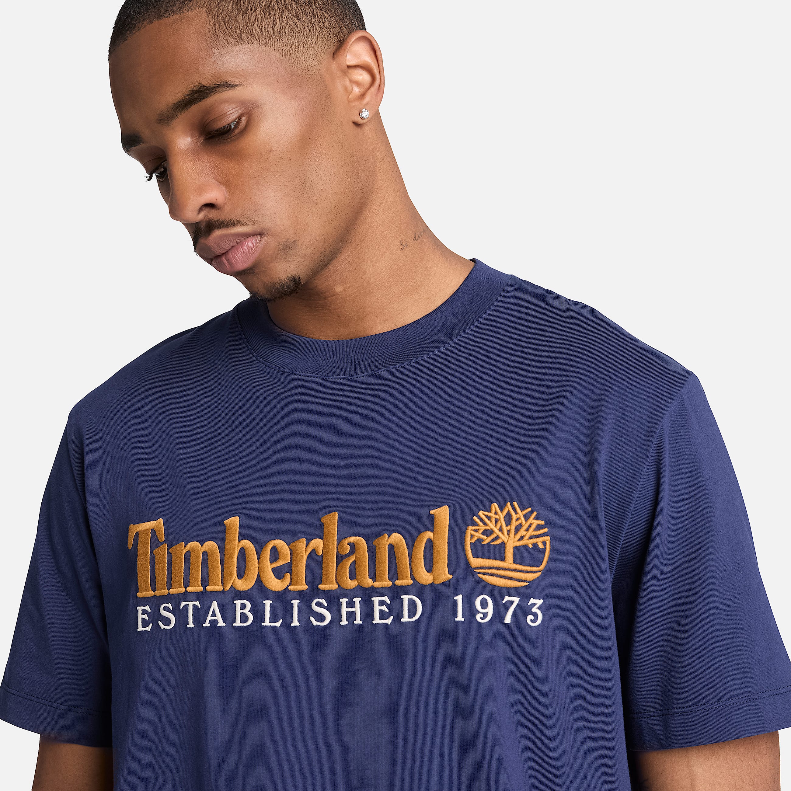Mens Established 1973 Embroidered ShortSleeve TShirt TBL Dark Navy ALT3