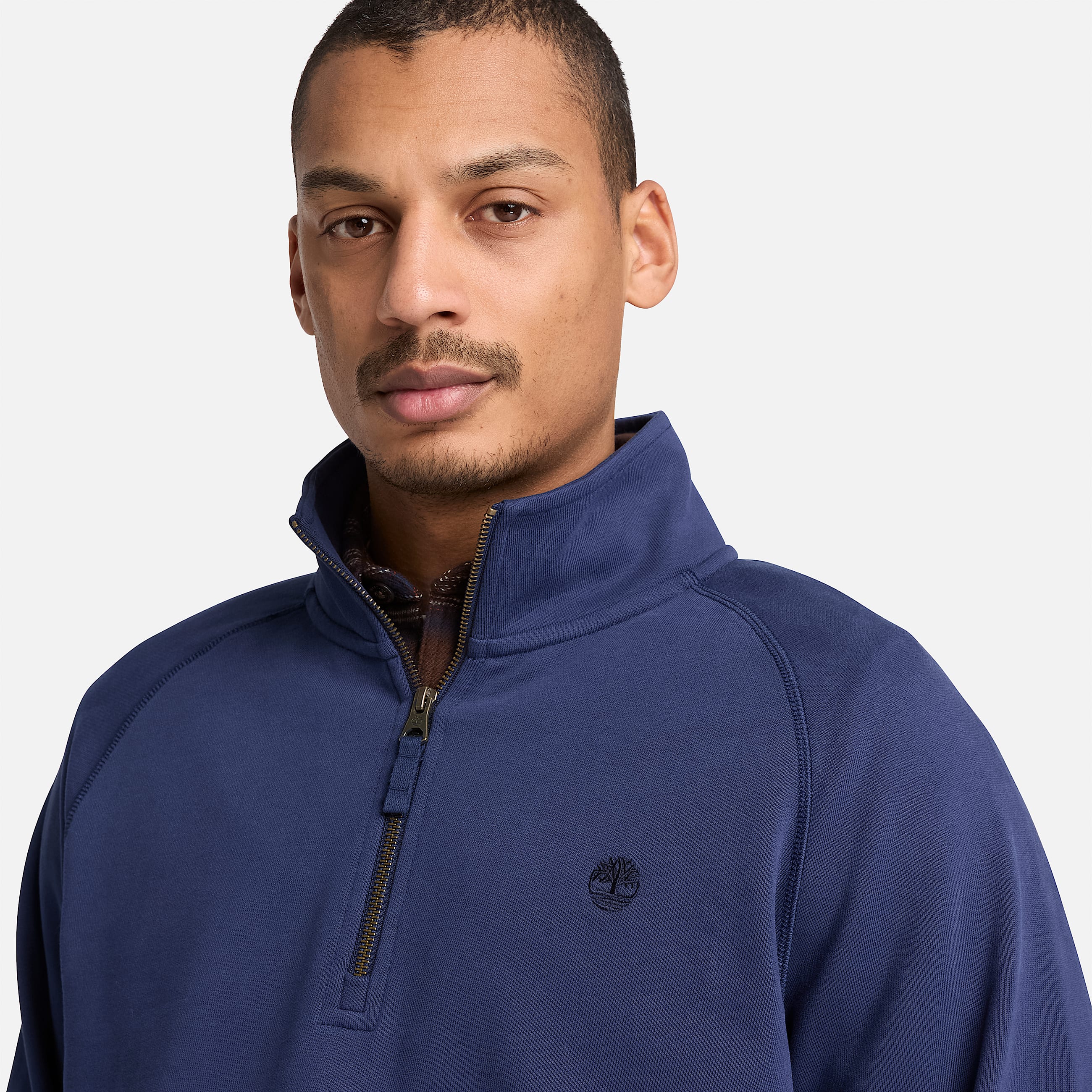 Mens Exeter River Embroidered Logo QuarterZip Sweatshirt TBL Dark Navy ALT3