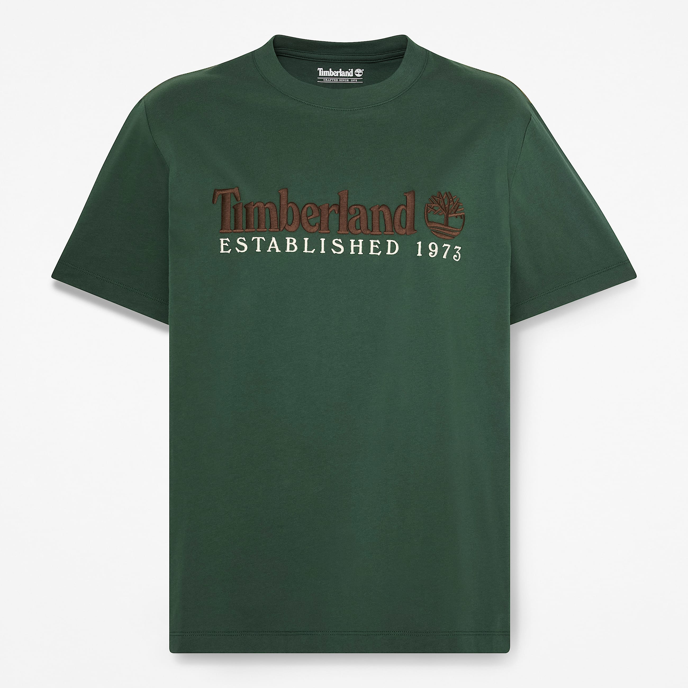 Mens Established 1973 Embroidered ShortSleeve TShirt TBL Sycamore HERO