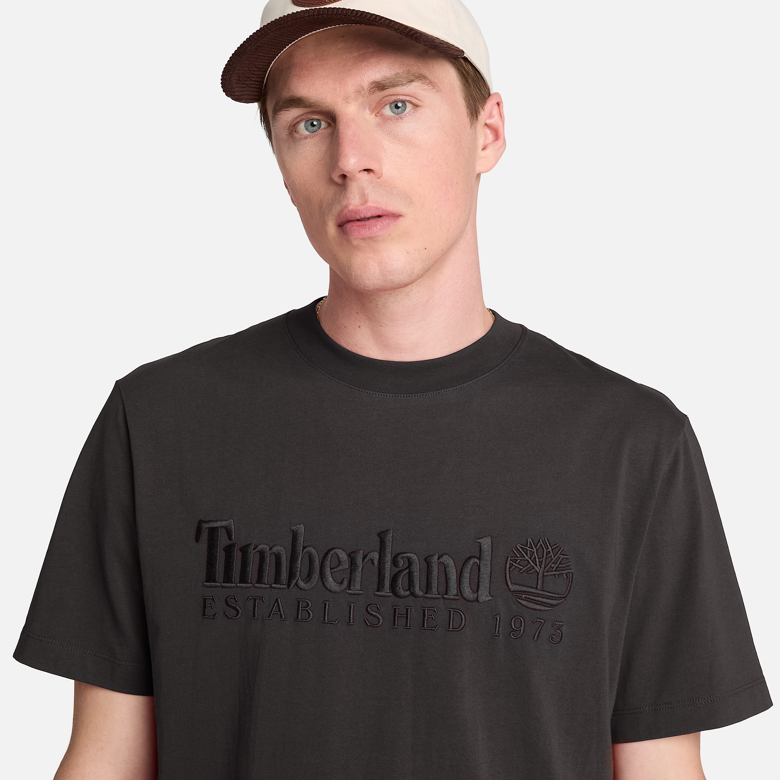 Mens Established 1973 Embroidered ShortSleeve TShirt TBL Vintage Black ALT3