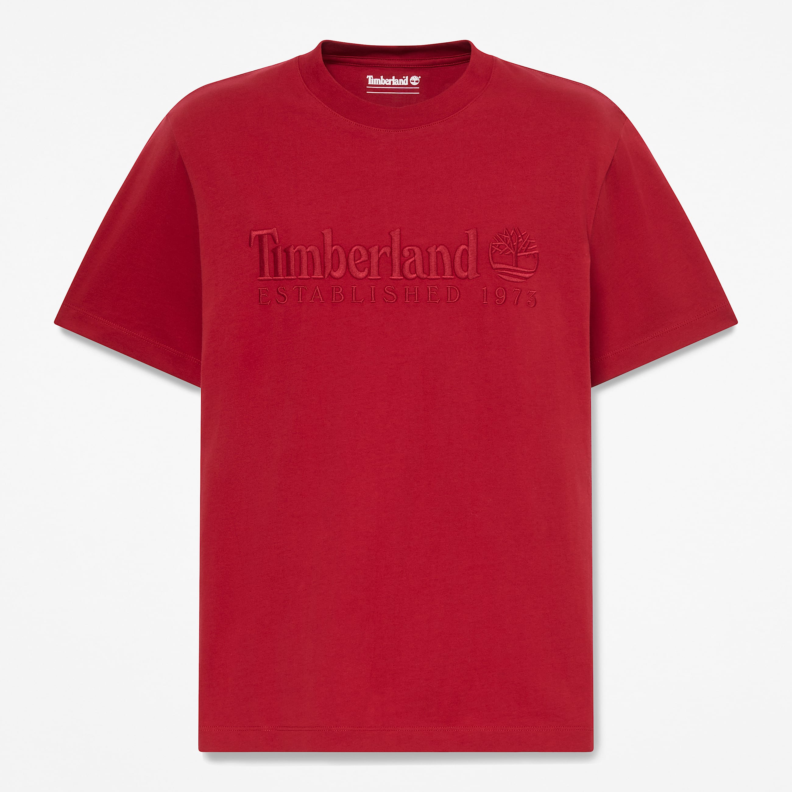 Mens Established 1973 Embroidered ShortSleeve TShirt TBL Rhythmic Red HERO