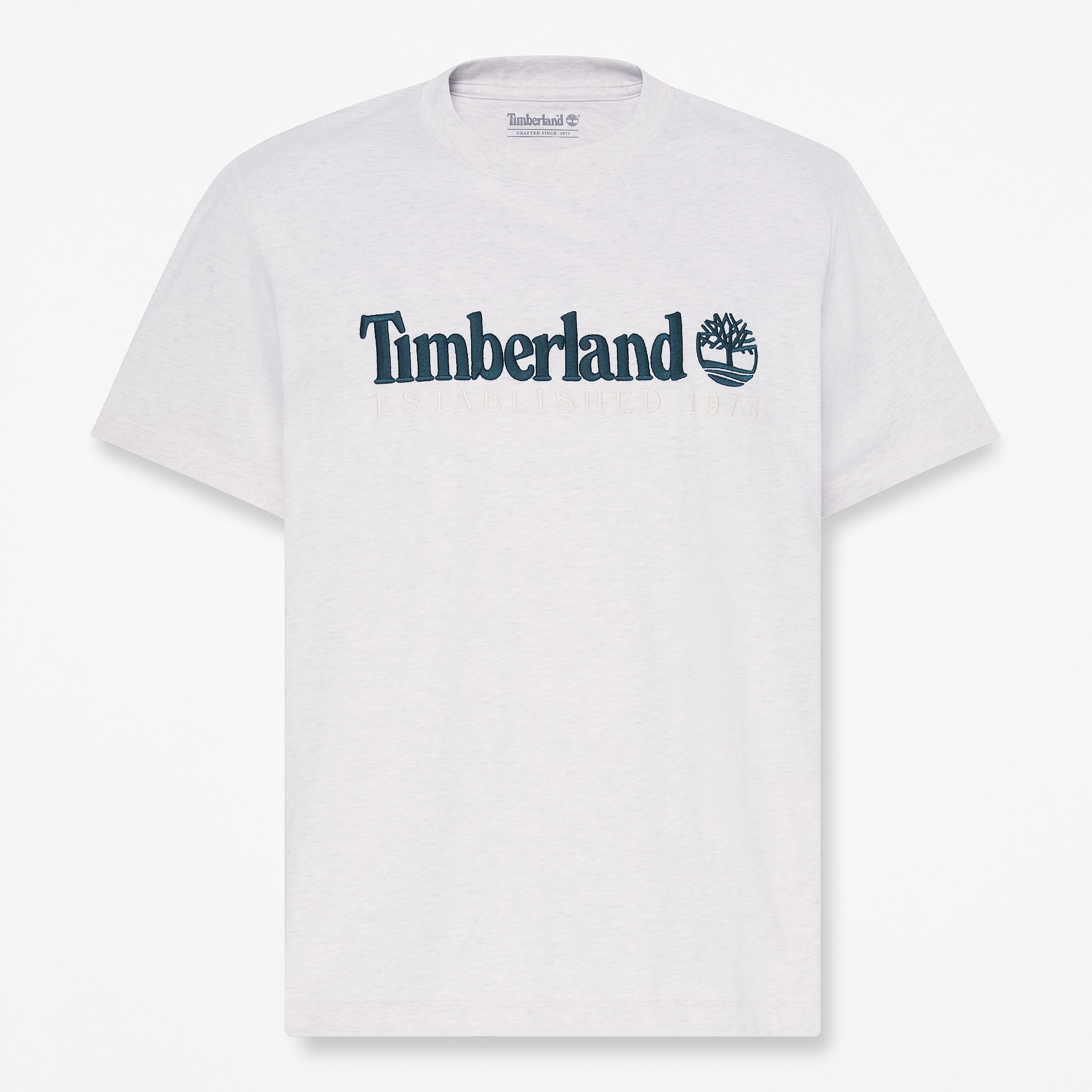 Mens Established 1973 Embroidered ShortSleeve TShirt TBL Light Oatmeal Heather HERO