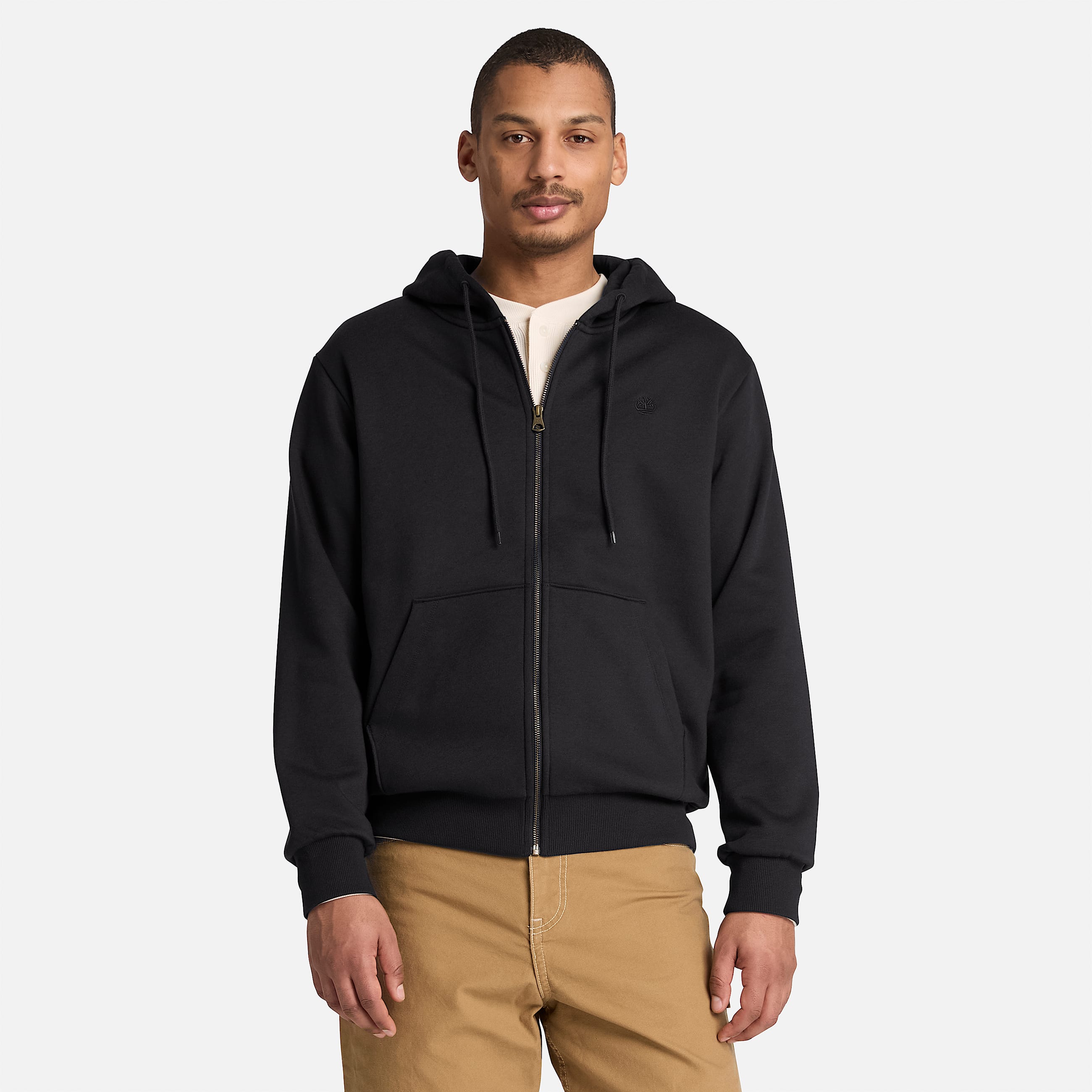 Haut  capuchon Oyster River  glissire avec logo pour hommes TBL Noir ALT1
