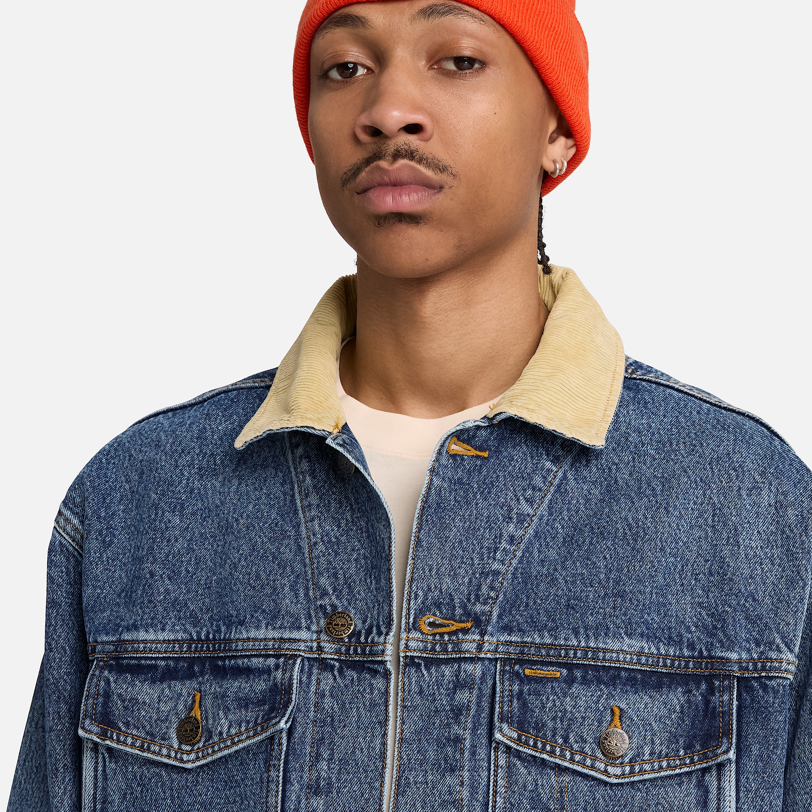 Mens Denim Trucker Jacket TBL Glacier Tint Marble Wash ALT3