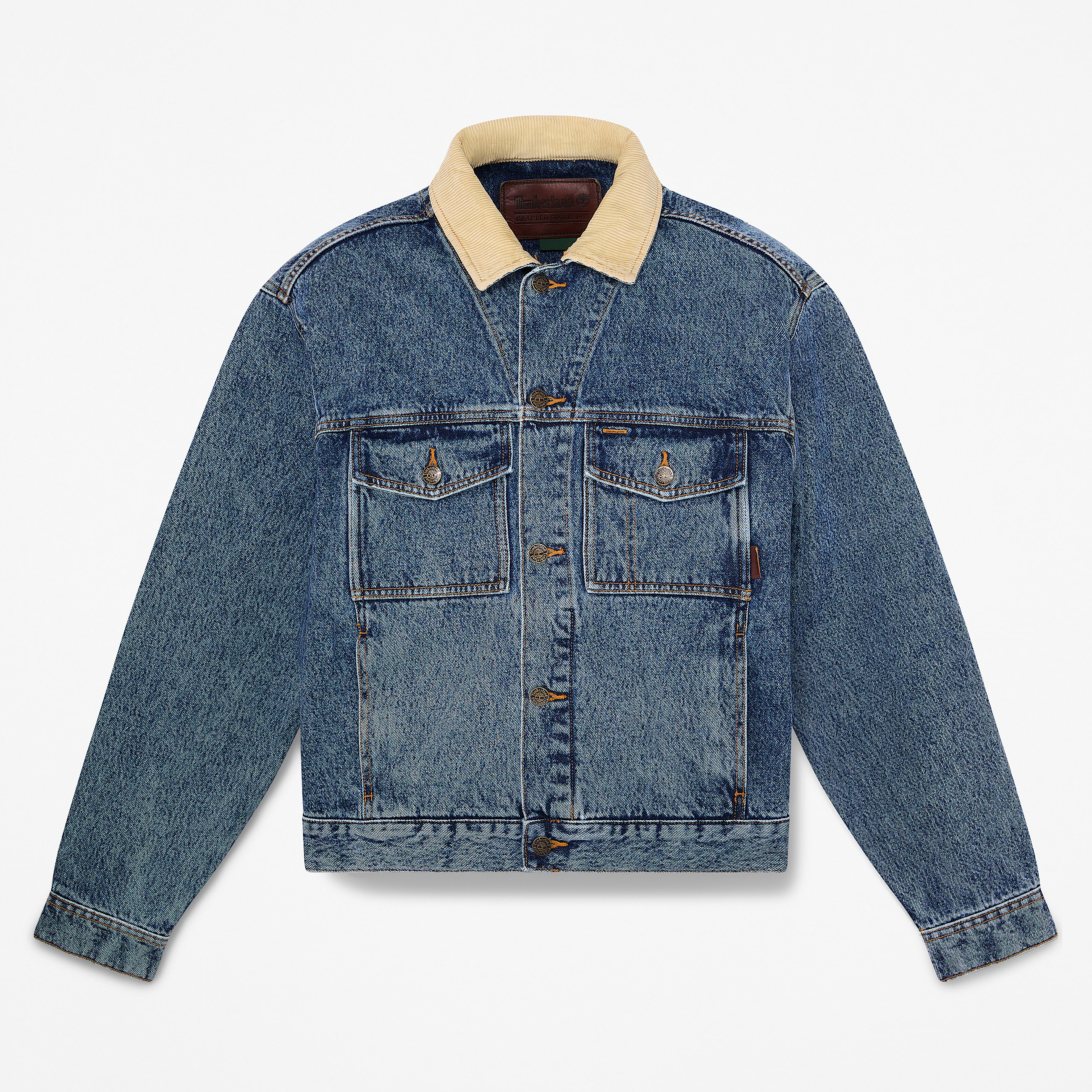 Mens Denim Trucker Jacket TBL Glacier Tint Marble Wash HERO